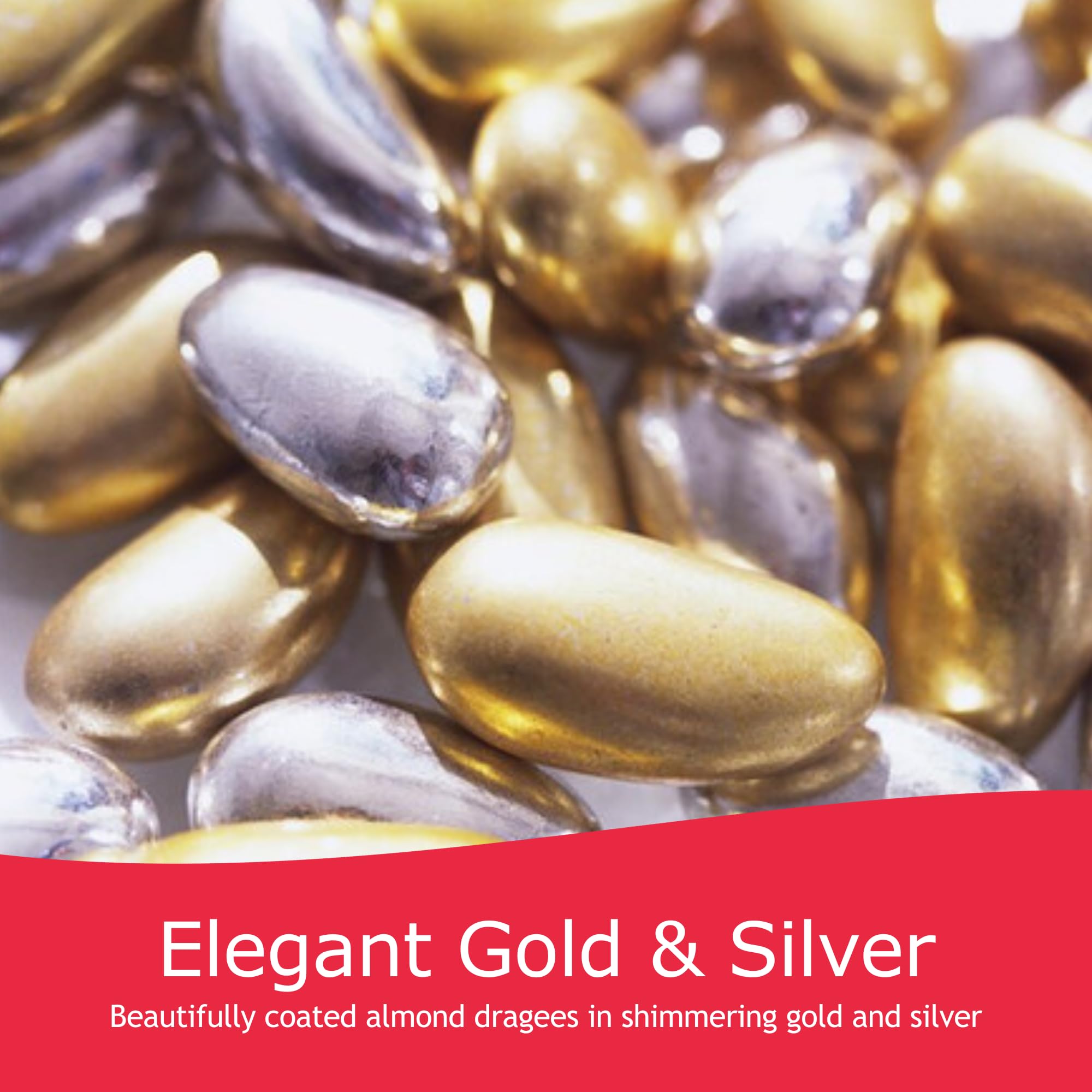 Rita Farhi Gold and Silver Almond Dragees (240g) – Luxury Sugared Almonds for Weddings and Celebrations 9
