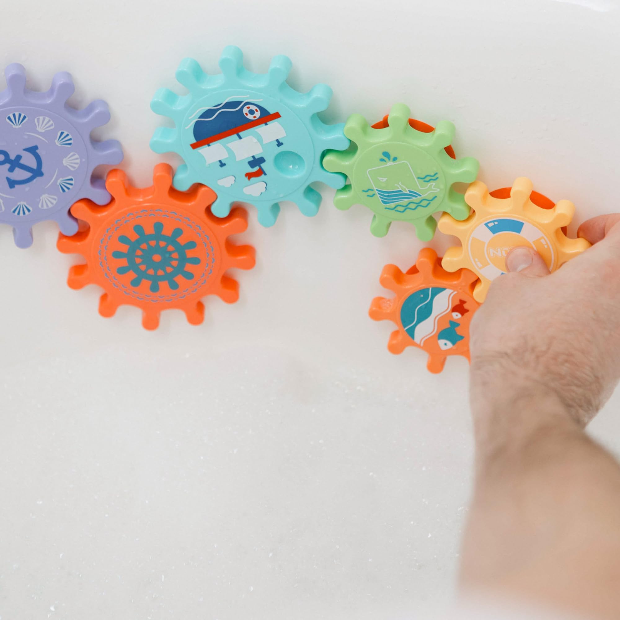 Nuby Bath Cogs Baby Bath Toy - Spinning Cogs for Sensory Play, 12 Months+ 3