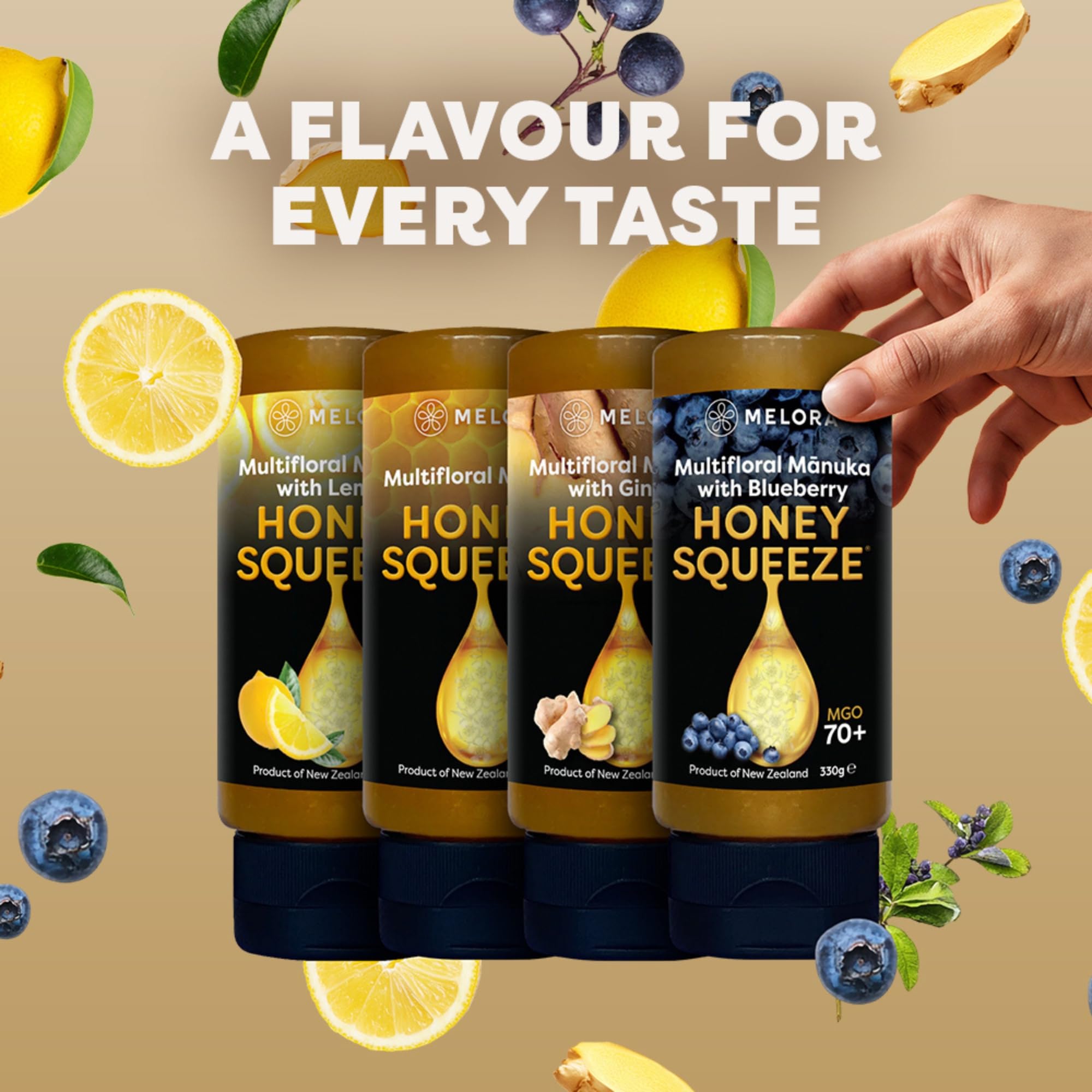 Melora 100% Pure Certified Mānuka Honey Squeeze Bottle | 330g | MGO Content 4
