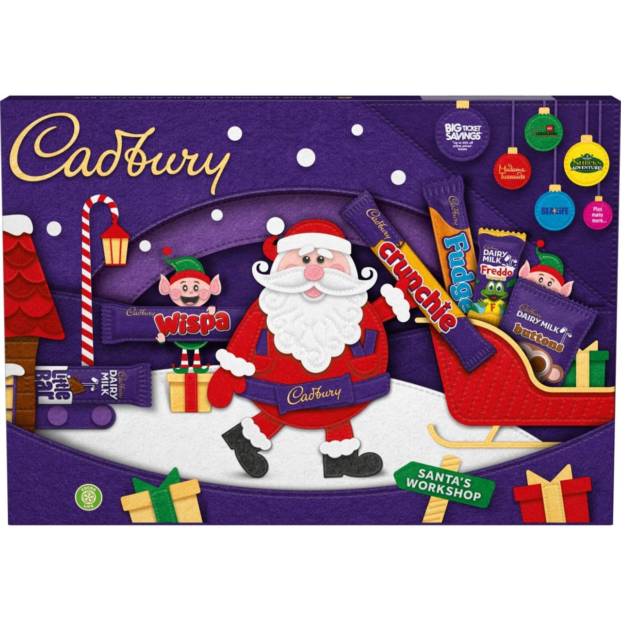 Cadbury Festive Chocolate Selection Box - 125g Christmas Gift with 5 Bars & 1 Bag 5
