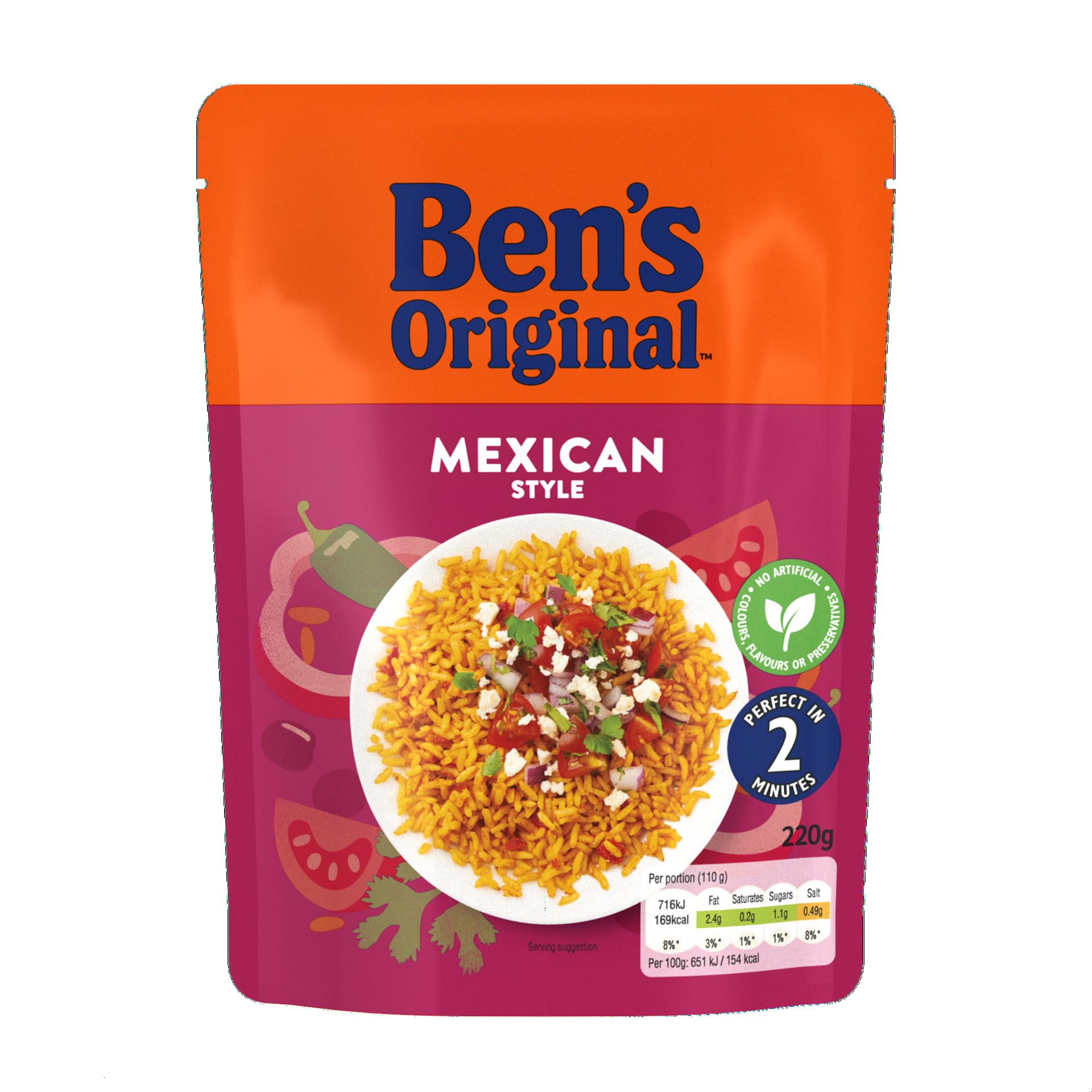Ben's Original Mexican Style Microwave Rice Pouch 220g - Serves 2 5