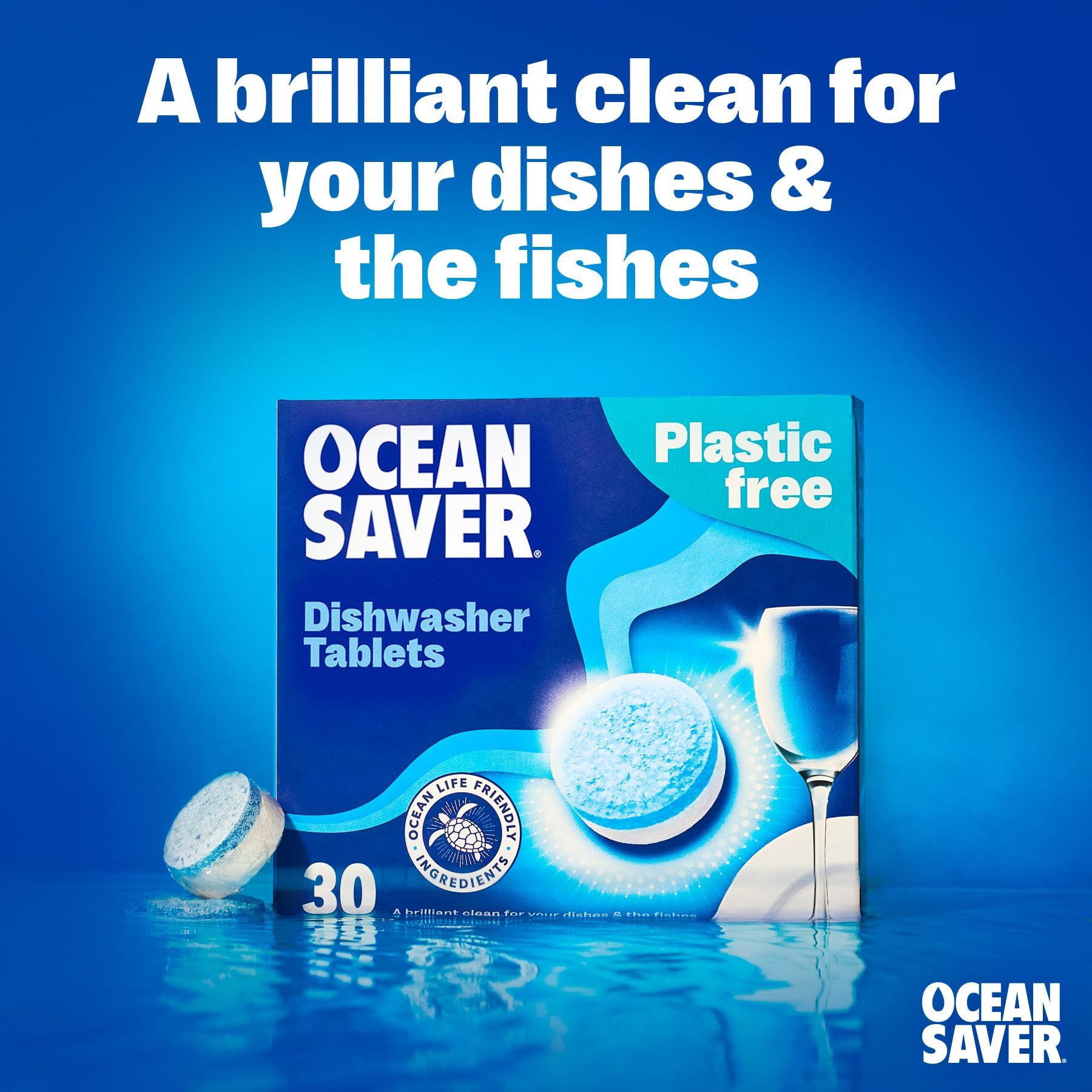 OceanSaver Eco-Friendly Dishwasher Tablets - 100 Pack | Plastic-Free, Non-Toxic Cleaning 8
