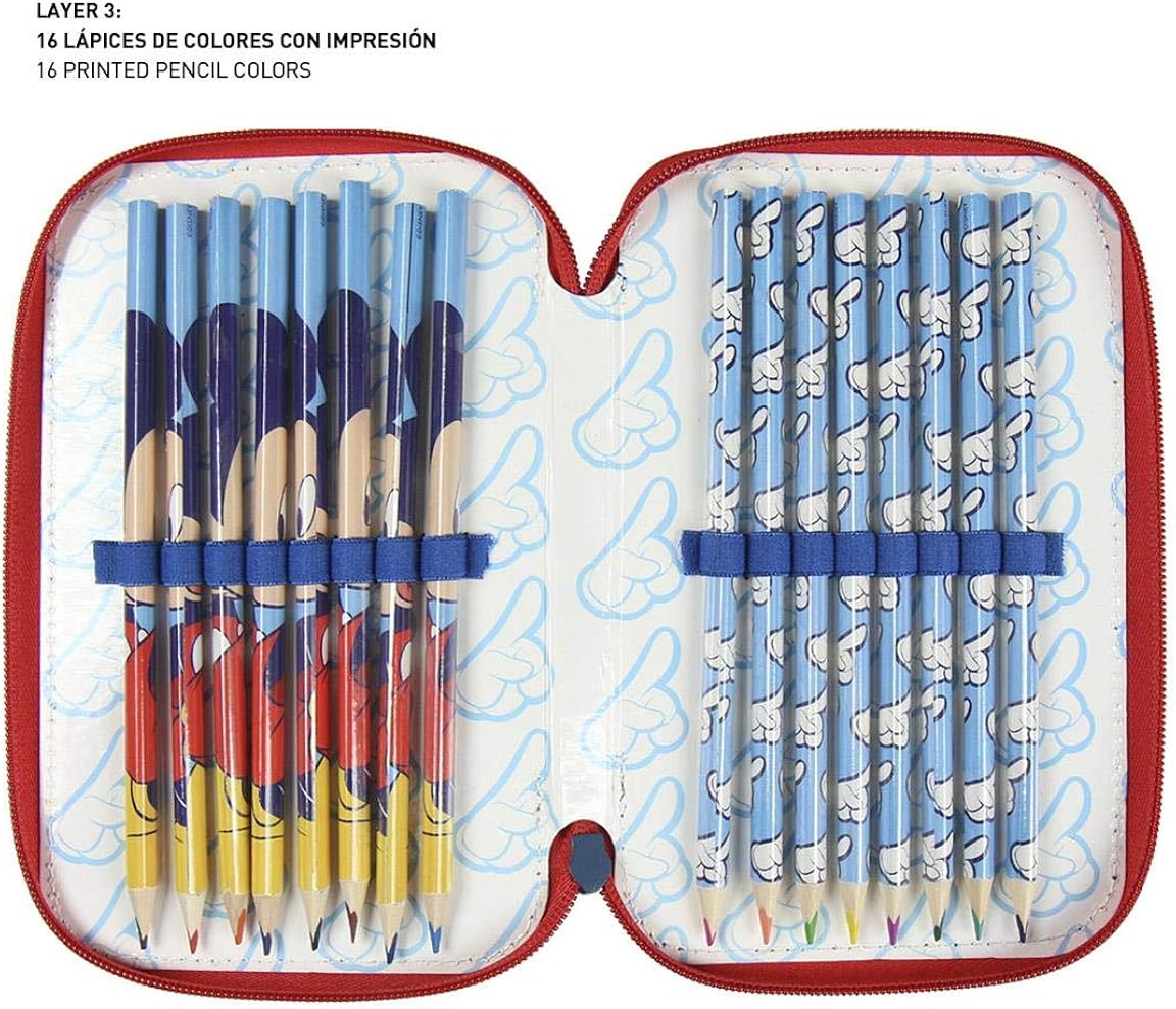 Cerdá Mickey Mouse Triple Compartment Pencil Case (CRD-2100003041) 5
