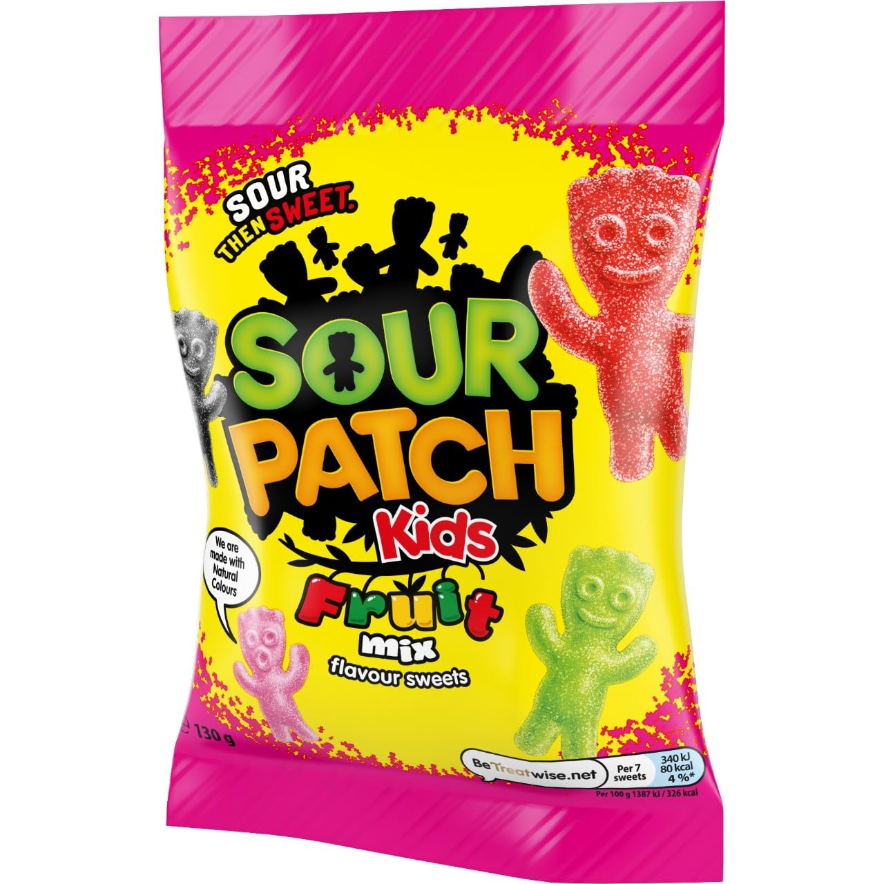 Sour Patch Kids Mixed Fruit Flavoured Sour Sweets, Tangy & Chewy Vegan Candy, 130g