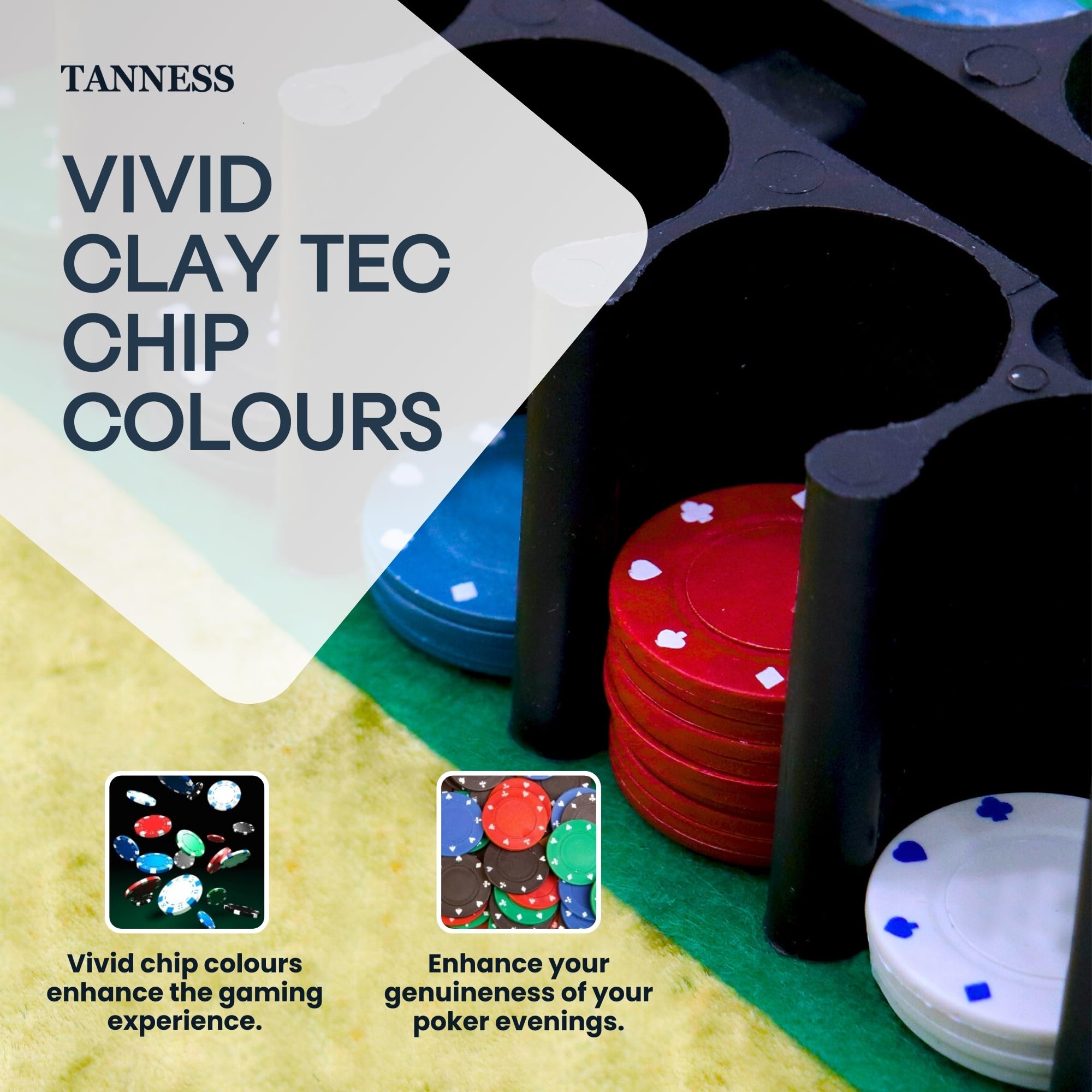 Tanness 200 Pcs Casino Poker Set with Chips, Cards, and Playing Mat for Texas Hold'em and Blackjack 3