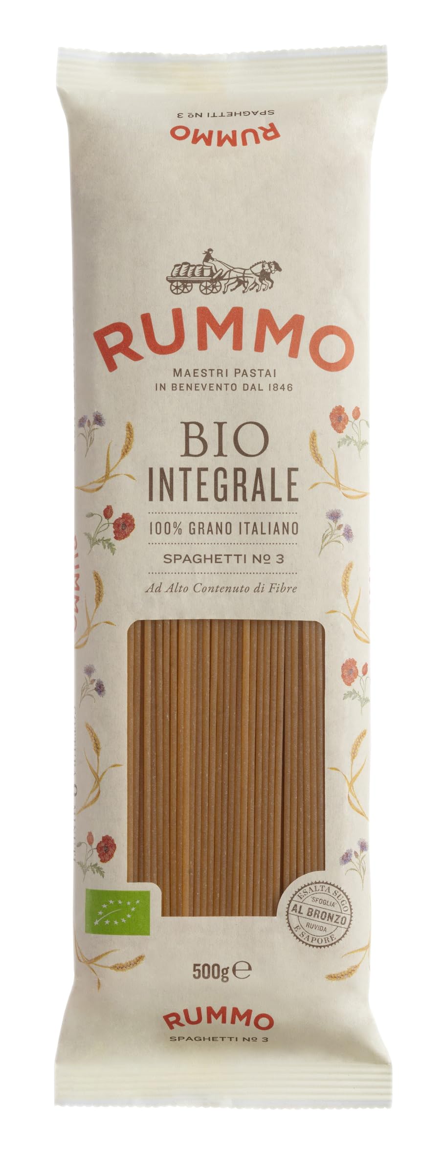 Rummo Whole Wheat Spaghetti No. 3 - 500g Italian High-Fibre Pasta