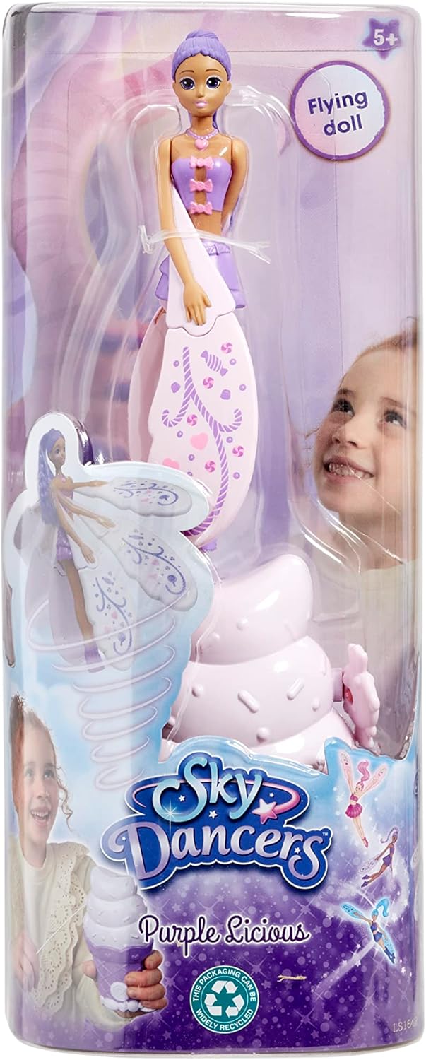 Sky Dancers: Purple Licious - Pull String Flying Doll for Ages 5+
