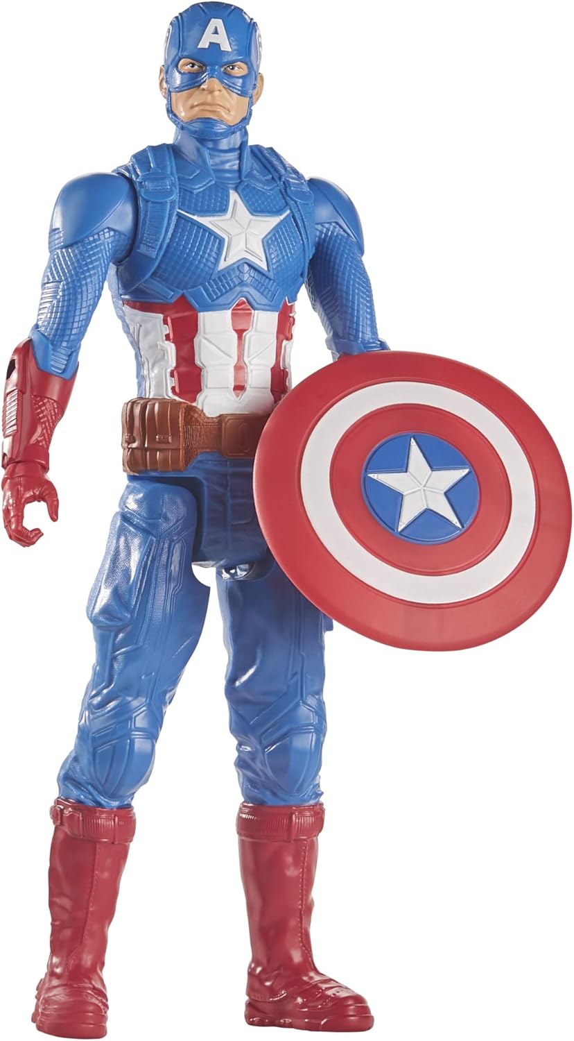 Marvel Avengers Titan Hero Series Captain America 12” Action Figure - Poseable Superhero Toy for Kids Ages 4+