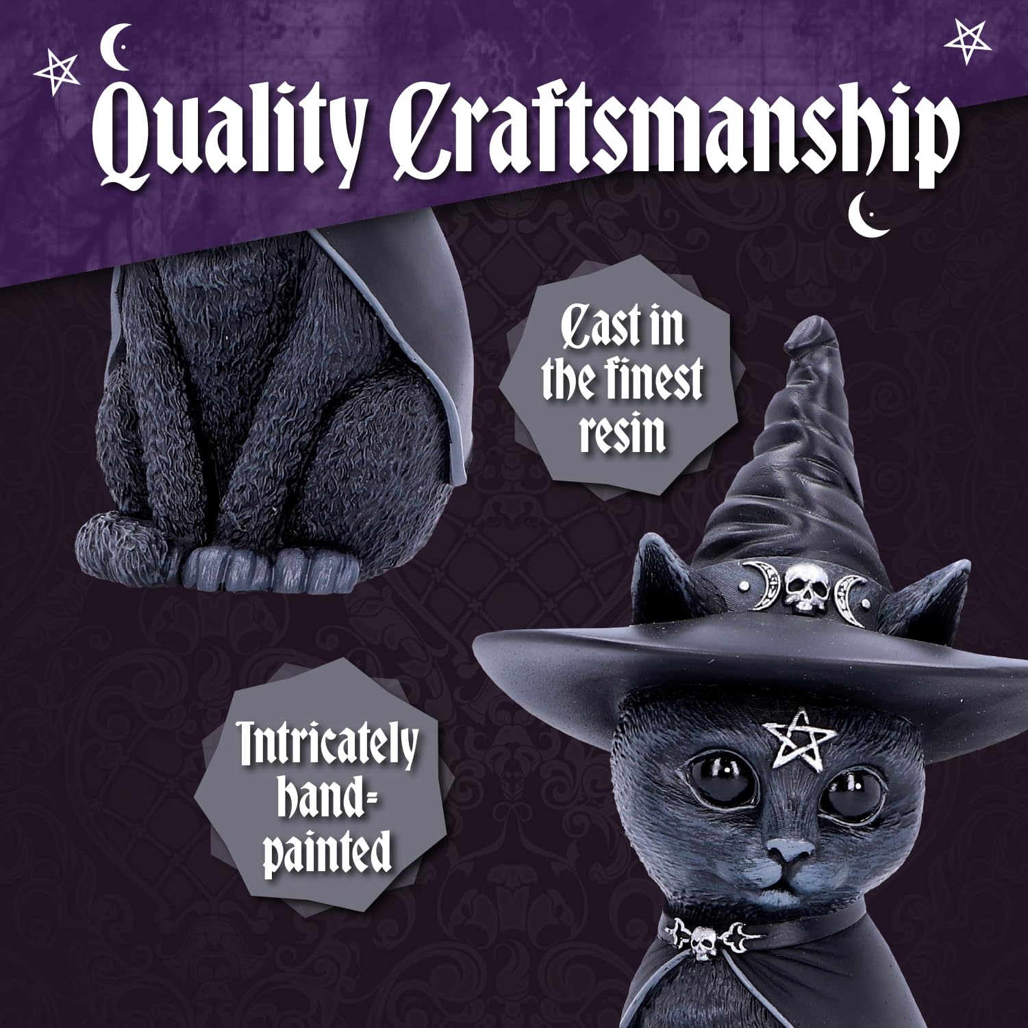 Nemesis Now Cult Cuties - Purrah Witches Hat Occult Cat Figurine 9