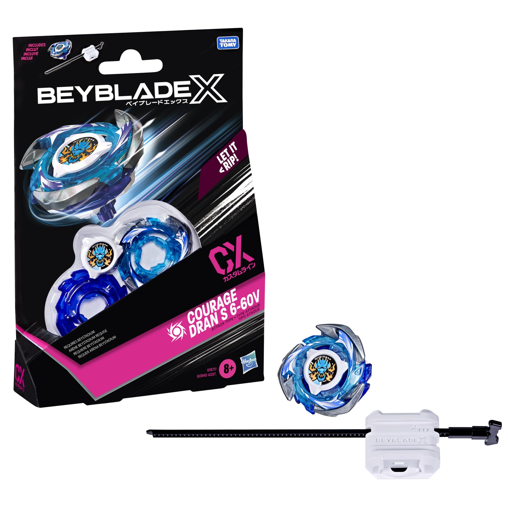 Beyblade Courage Dran S 6-60V CX Starter Pack Top and Launcher | Attack Type