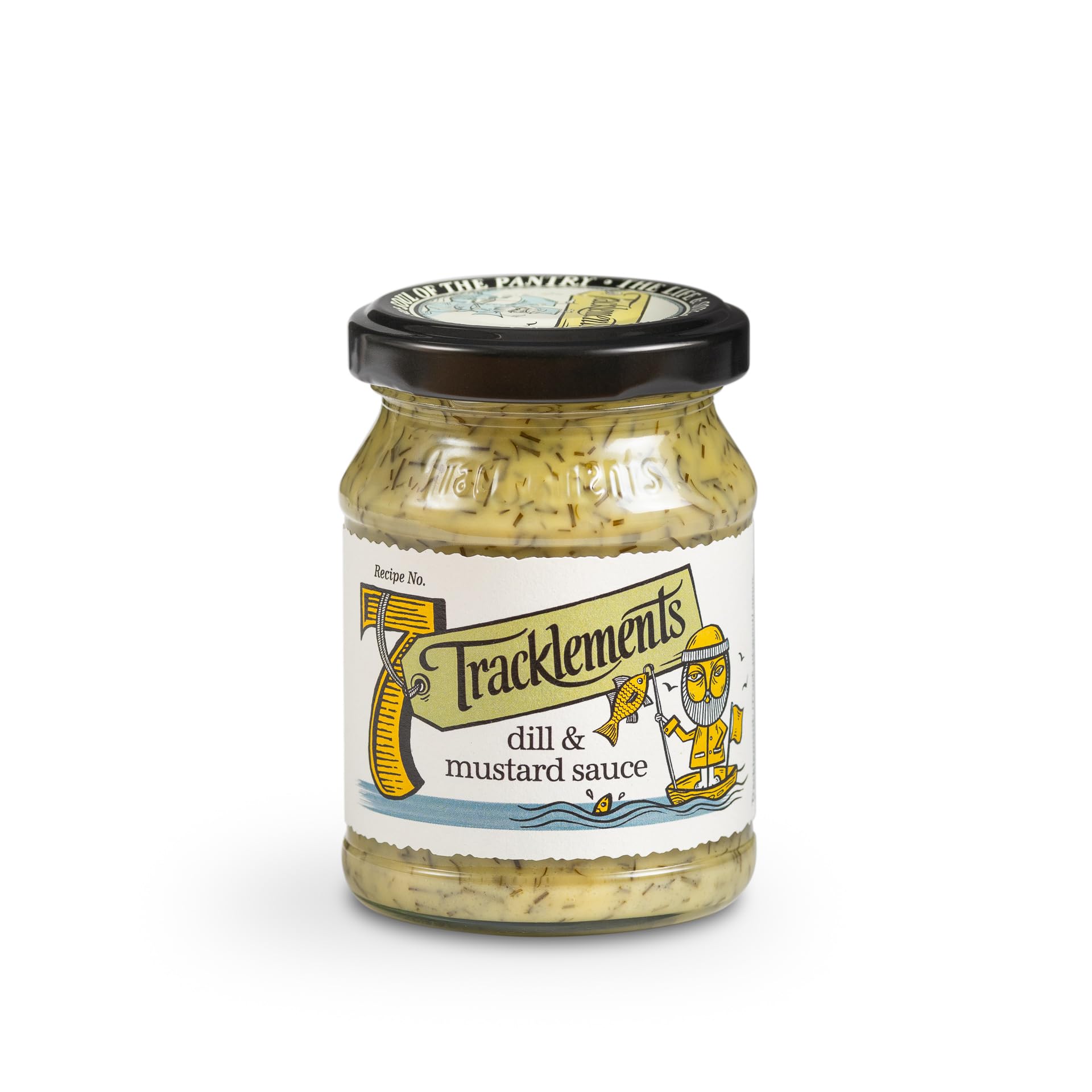 Tracklements Dill Mustard Sauce - Gluten Free & Vegetarian Condiment for Smoked Fish, Salmon, 140g