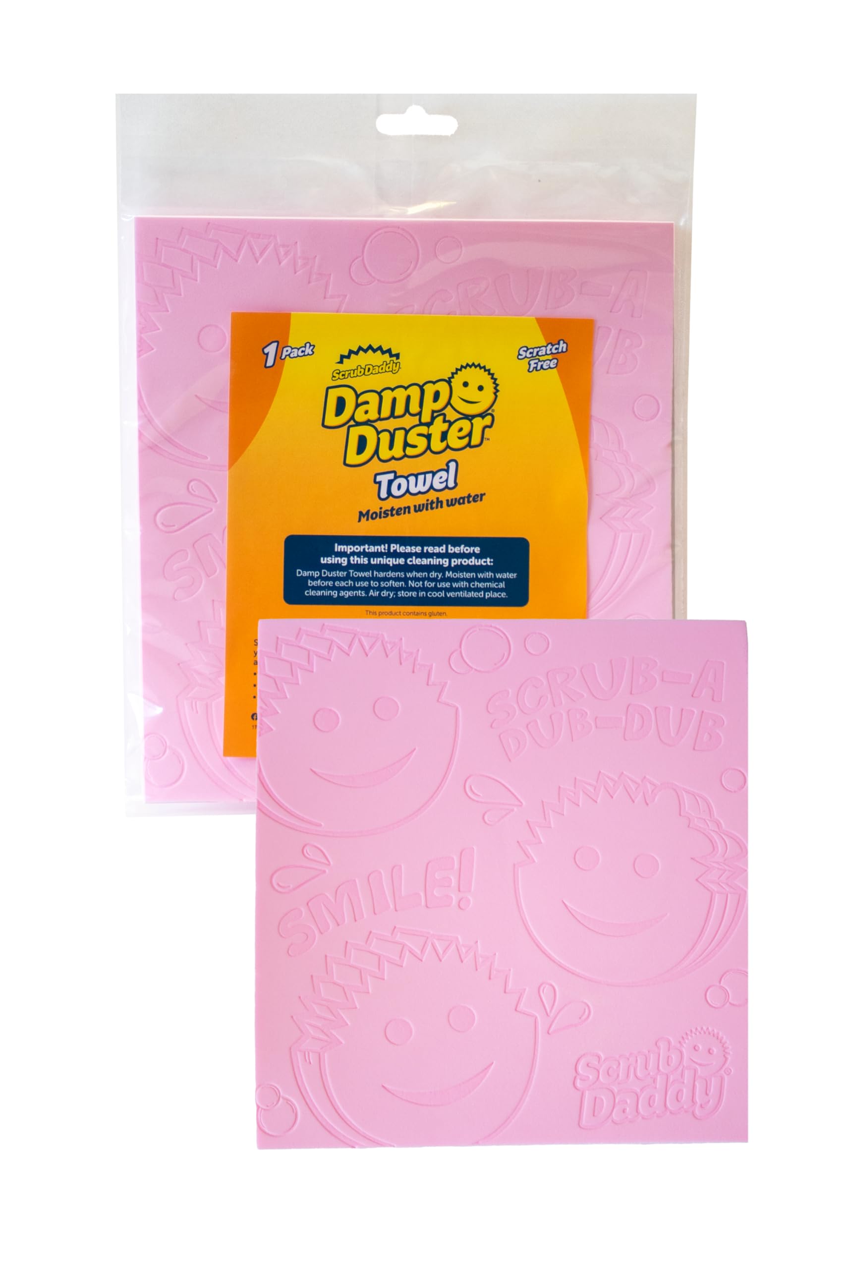 Scrub Daddy Damp Duster Towel - Traps Dust, Reusable Foam Cleaner | Pink | 265x180x3mm 1