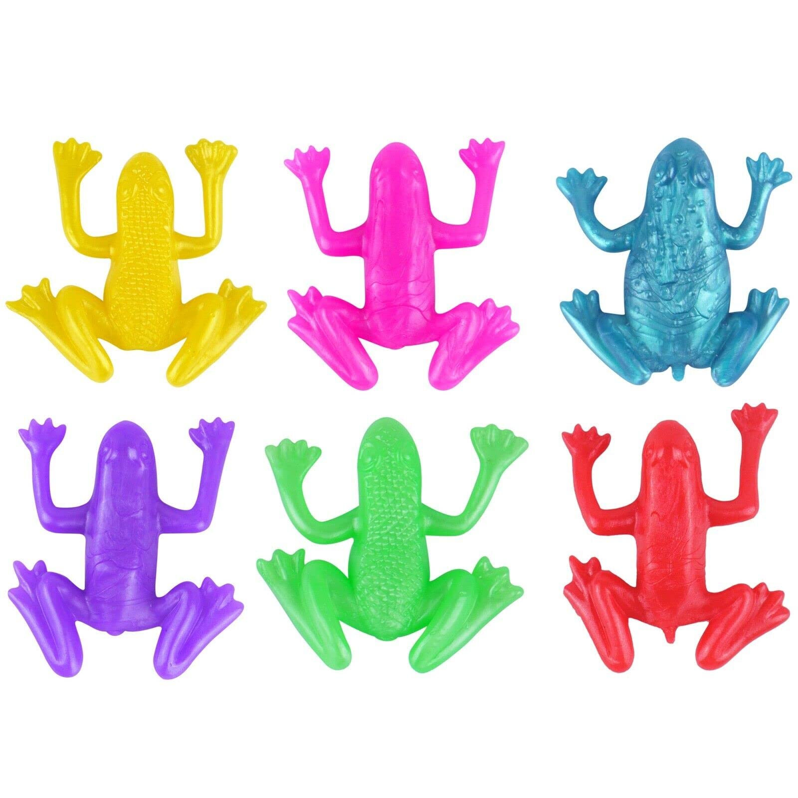 Multicolour Stretchy Frogs Party Bag Fillers - 12Pk for Kids Birthday Favors, Lucky Dip Prizes & Classroom Rewards 5