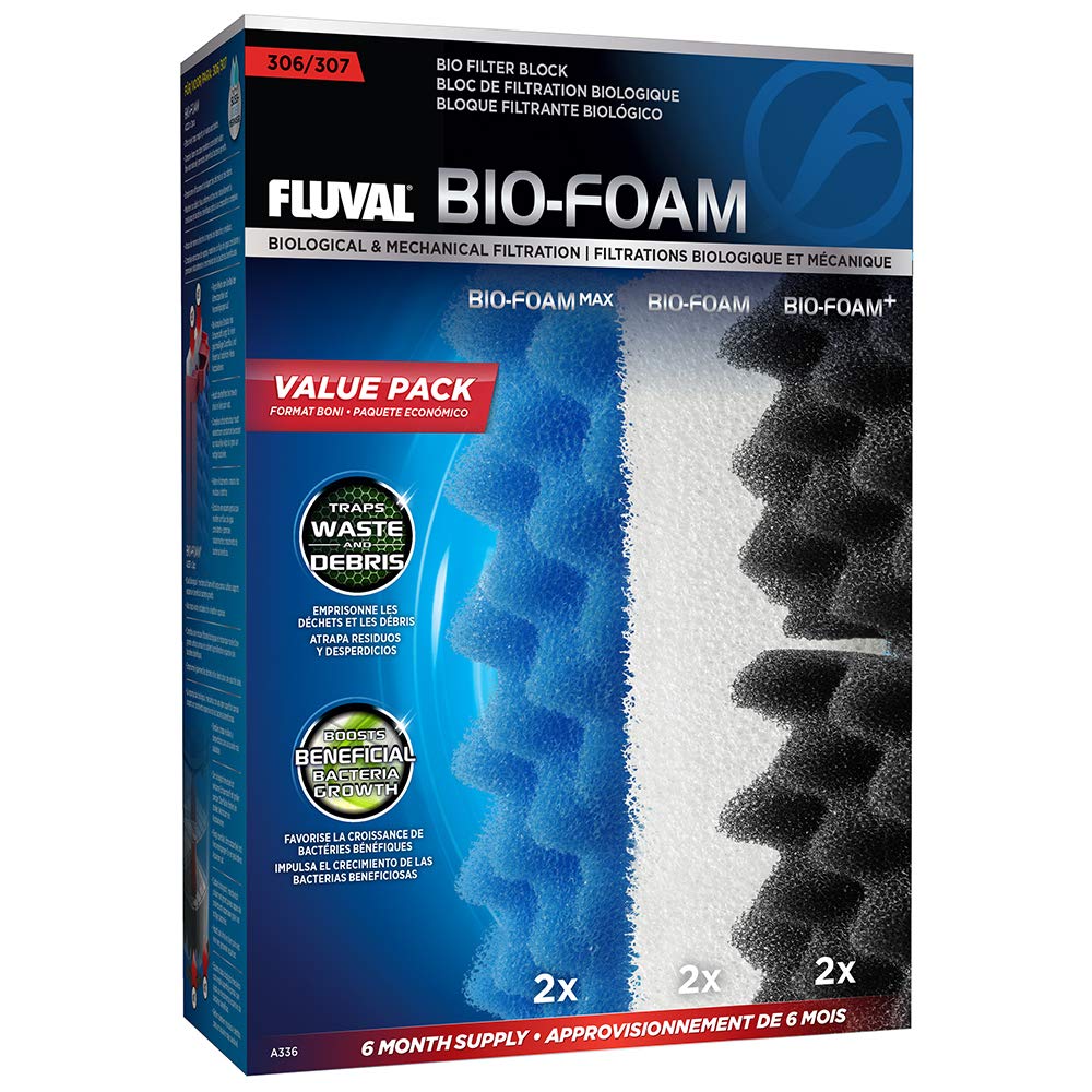 Fluval 306/307 Filter Media Bio-Foam Value Pack | 6-Month Supply | For Freshwater & Saltwater 1