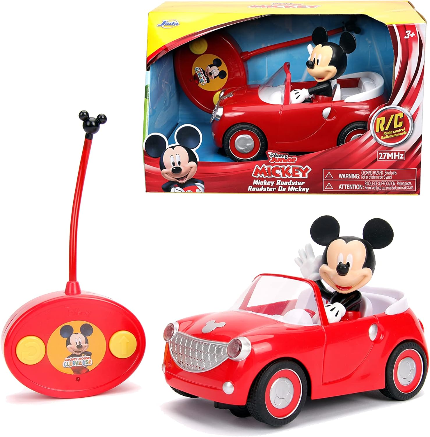 Mickey Mouse Remote Control Roadster - Red - Disney Licensed Vehicle for Kids 3+