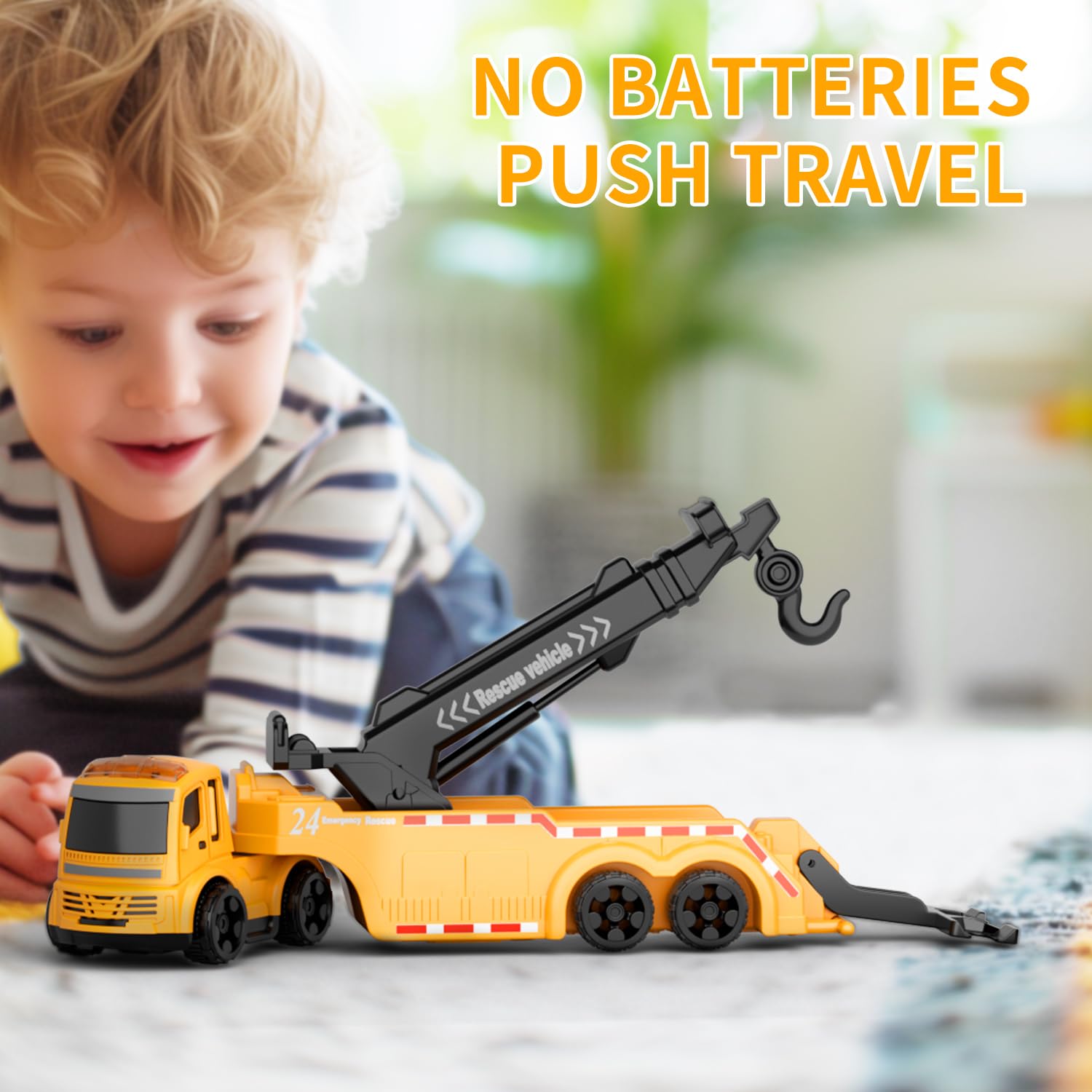 GizmoVine Tow Truck Toy with 360° Crane Arm | Friction Powered | ABS Material 6