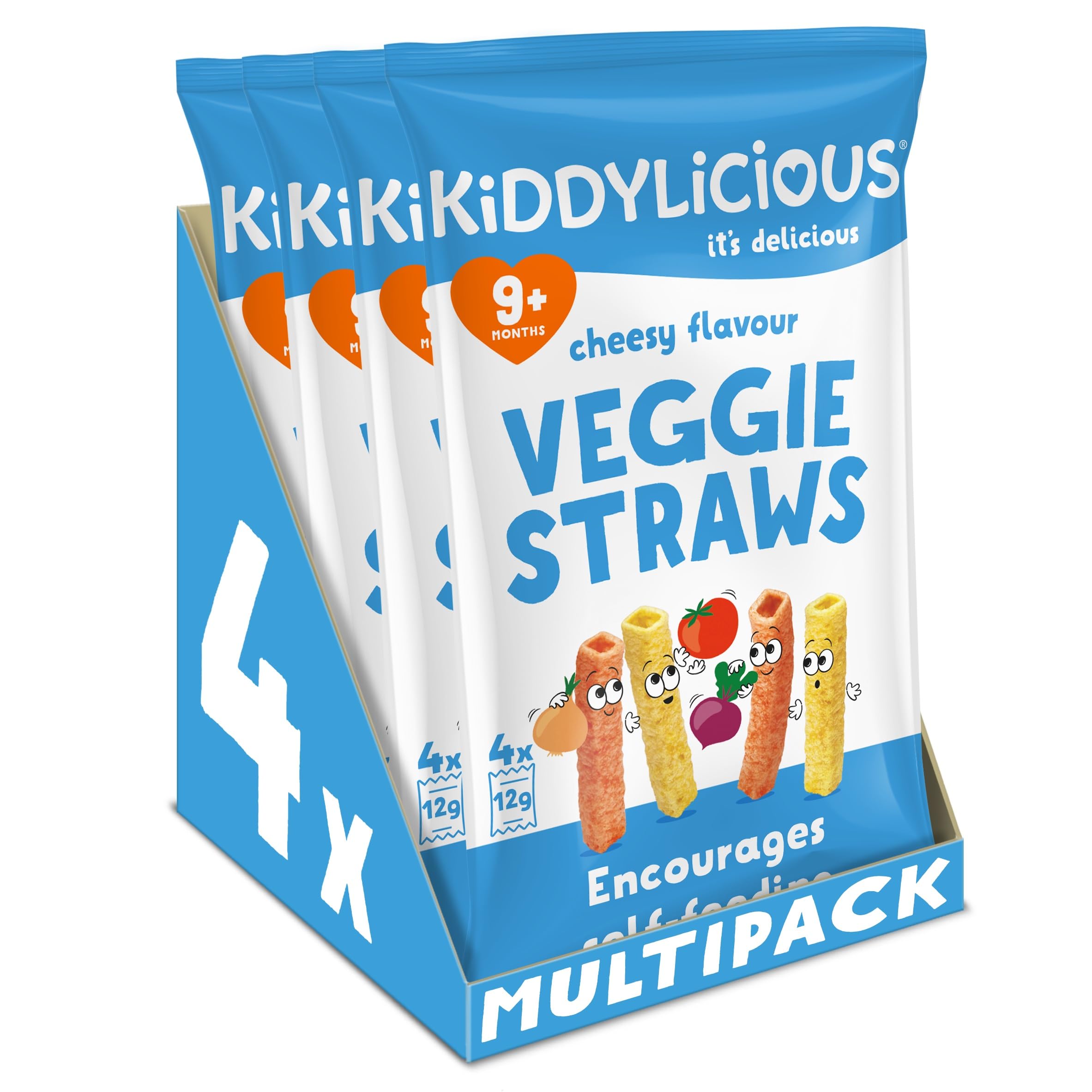 Kiddylicious Cheesy Veggie Straws - Gluten-Free Vegan Snacks for Toddlers