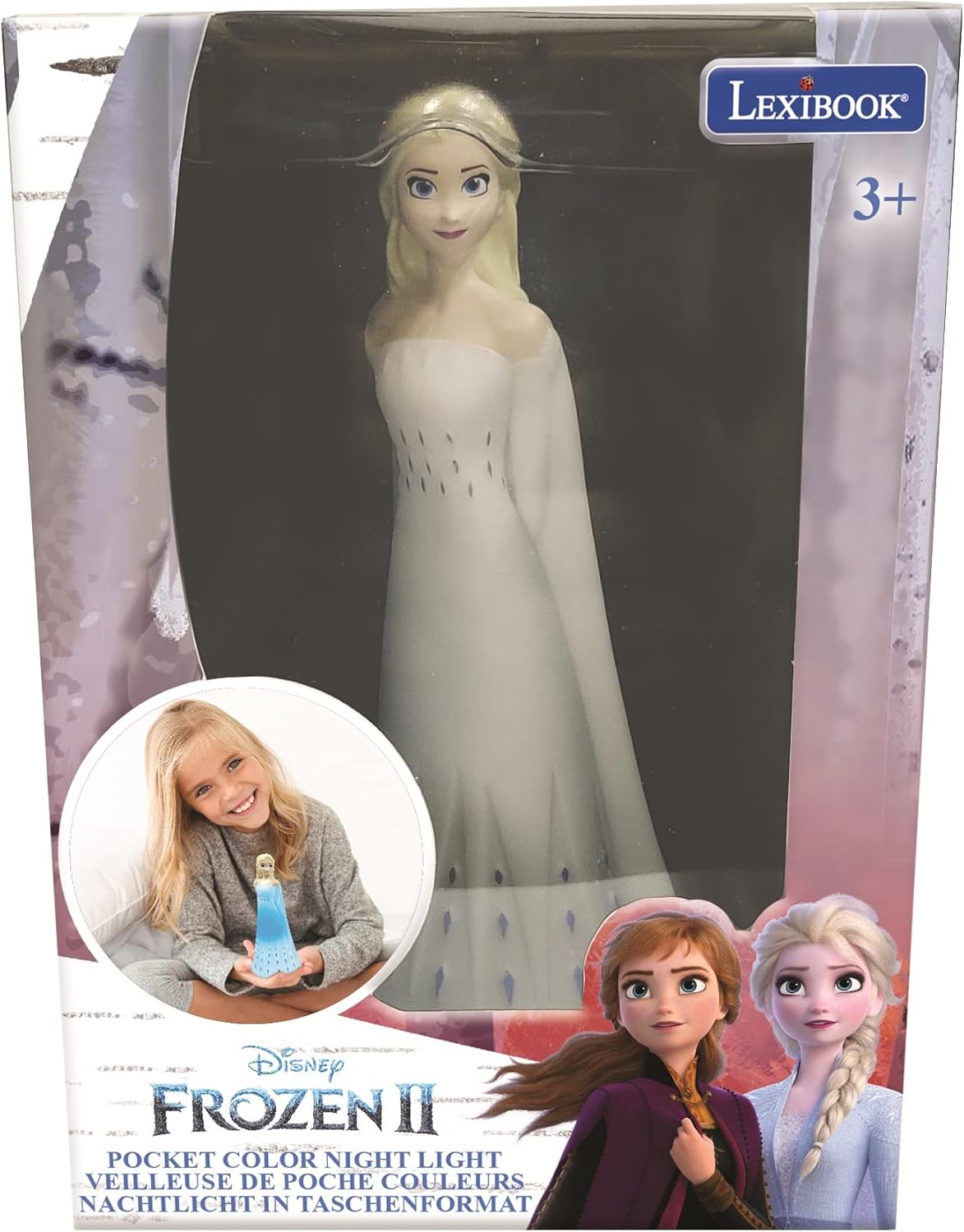 LEXIBOOK NLJ01FZ1 Frozen 2-Color Nightlight for Kids, LED Color-Changing Night Light with Elsa Design 6
