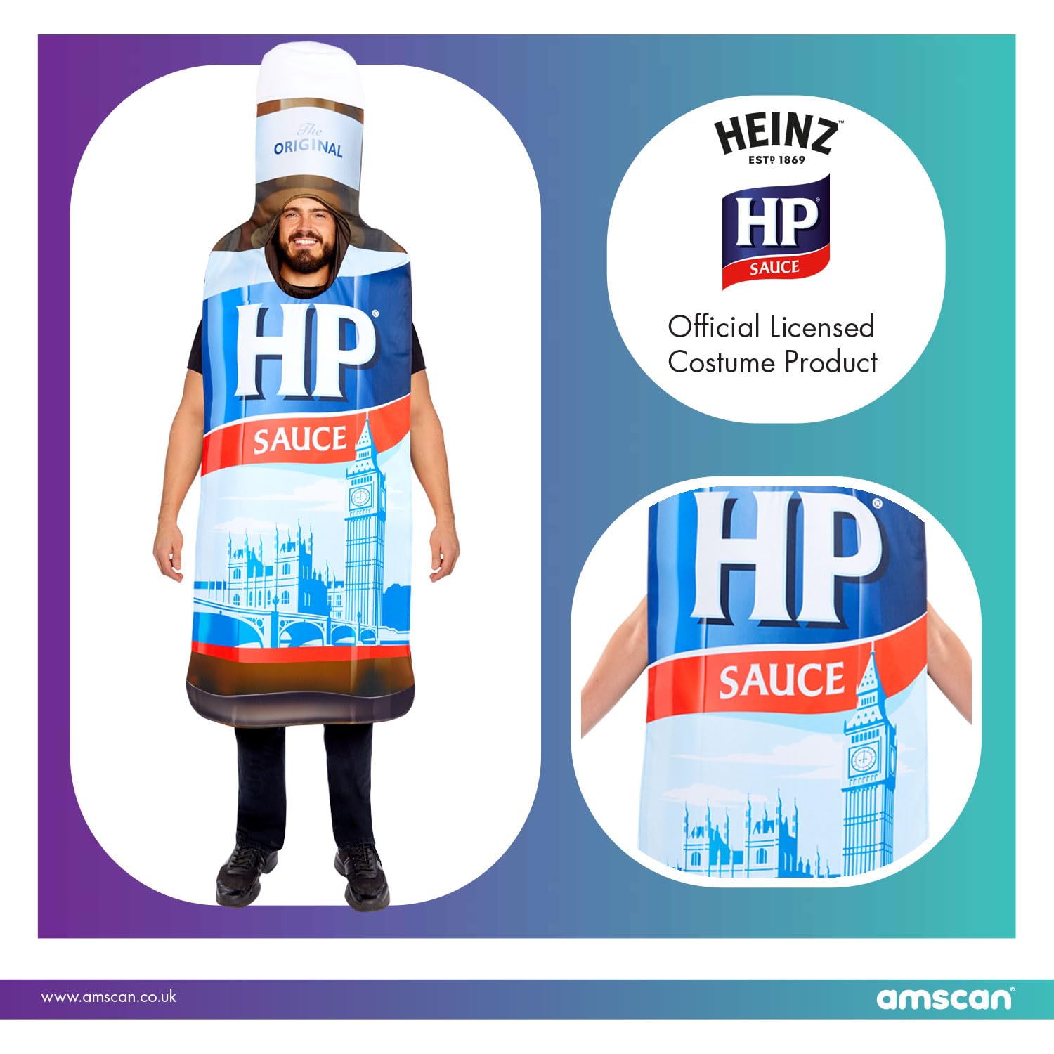 AMSCAN Heinz HP Sauce Bottle Tabard Costume - Adult Unisex 4