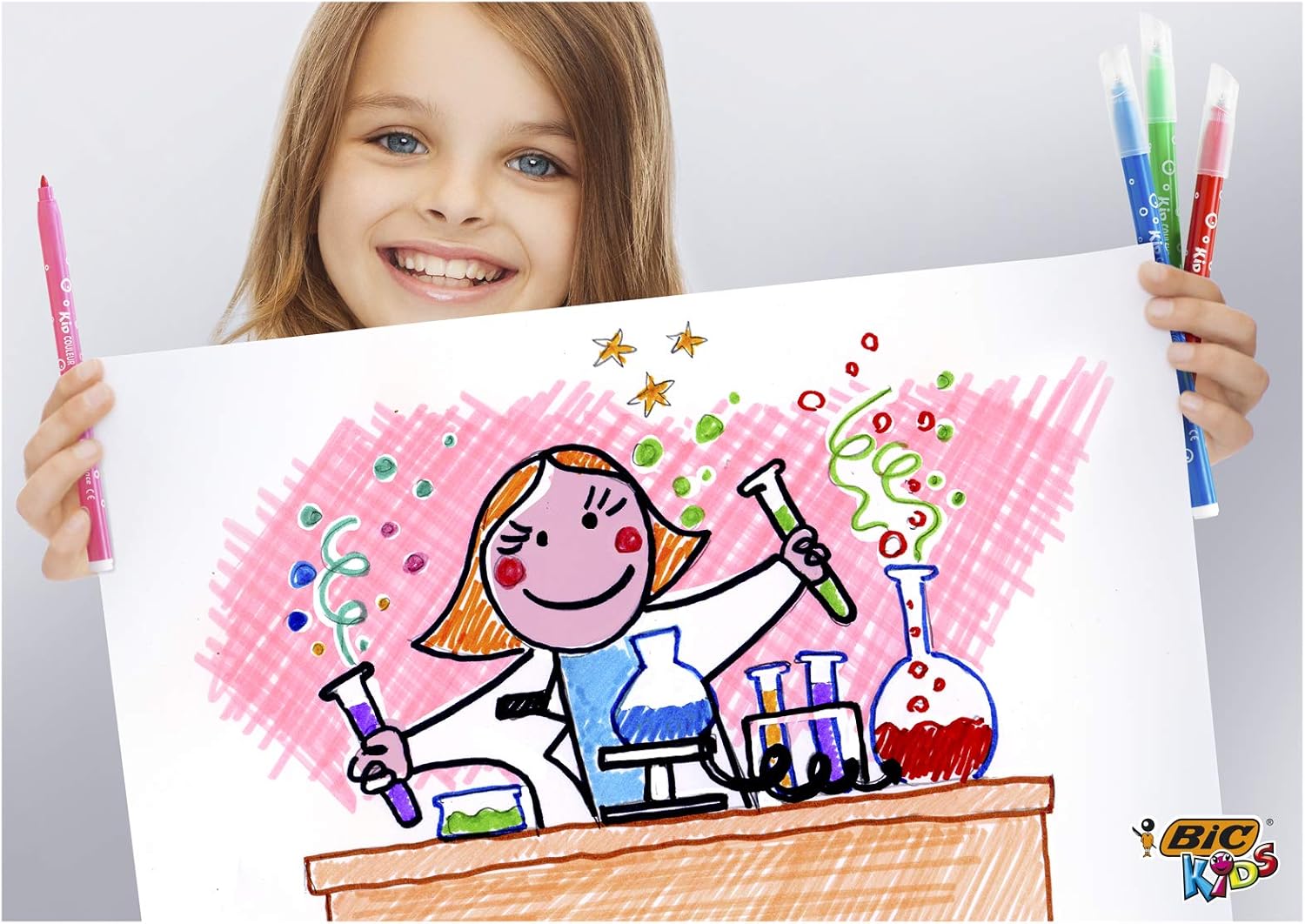 BIC Kids Kid Couleur Felt Tip Pens - Assorted Colors Medium Point Washable Markers for Kids, Pack of 12 20