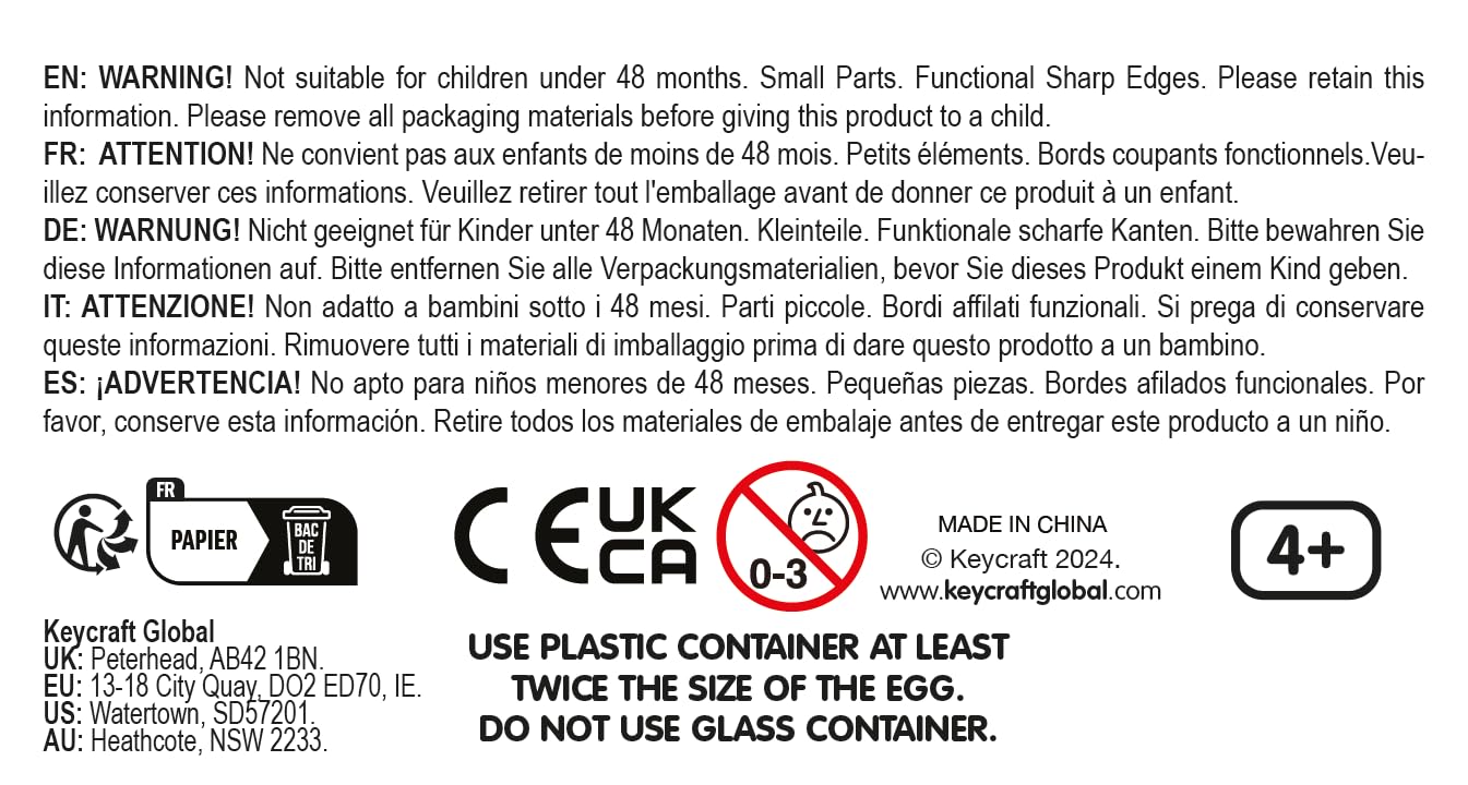 Keycraft Nurchums Large T-Rex Hatching Egg - Grow & Hatch Dinosaur Toy for Kids 6