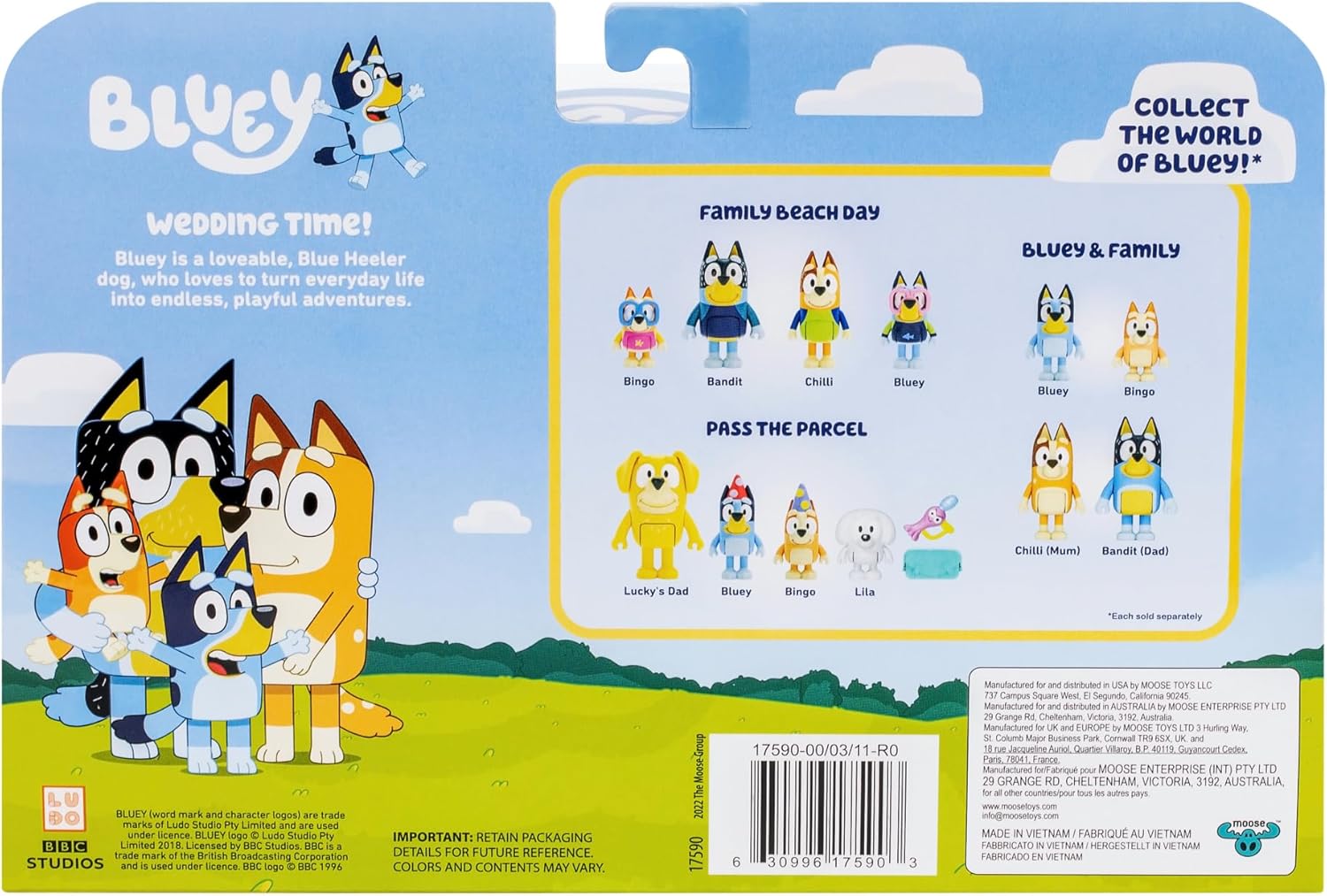 Bluey Figure 4-Pack Wedding Time - Uncle Rad and Frisky with Bluey and Bingo 5