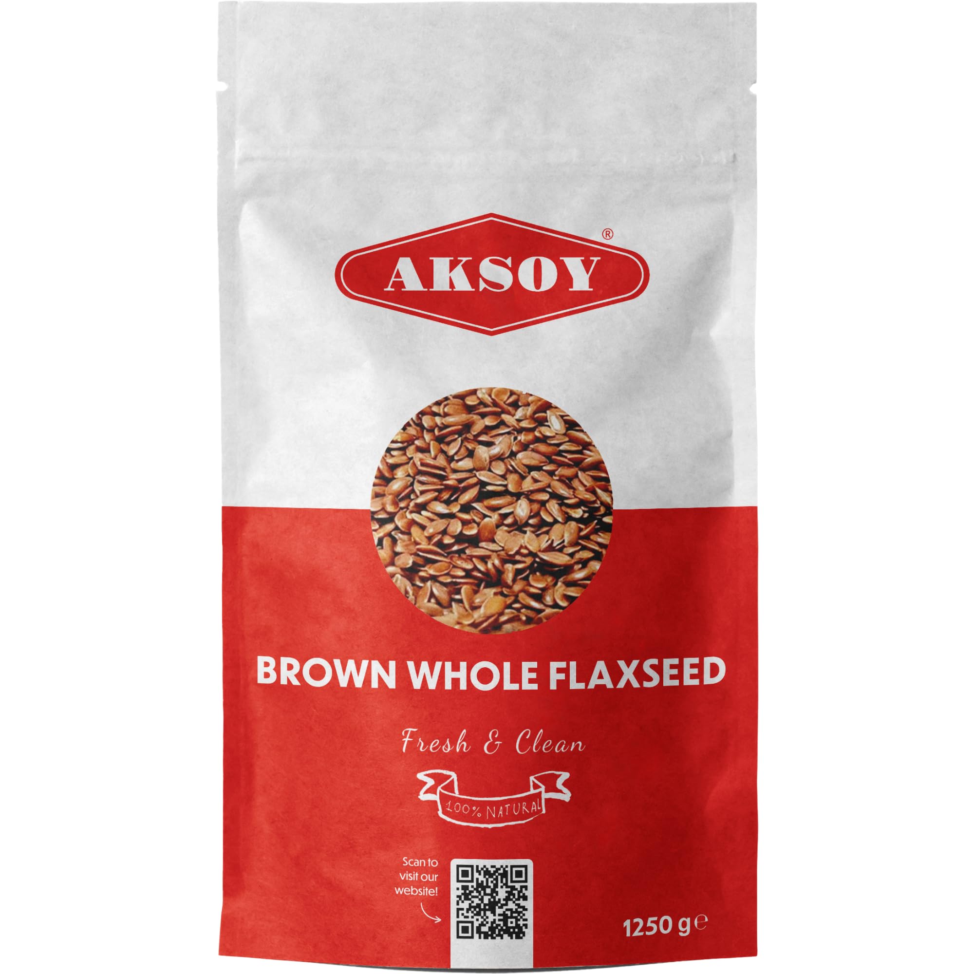 AKSOY Brown Whole Flaxseed (Linseed) - Raw, Non-GMO, 1250g | Cardiovascular Support 1