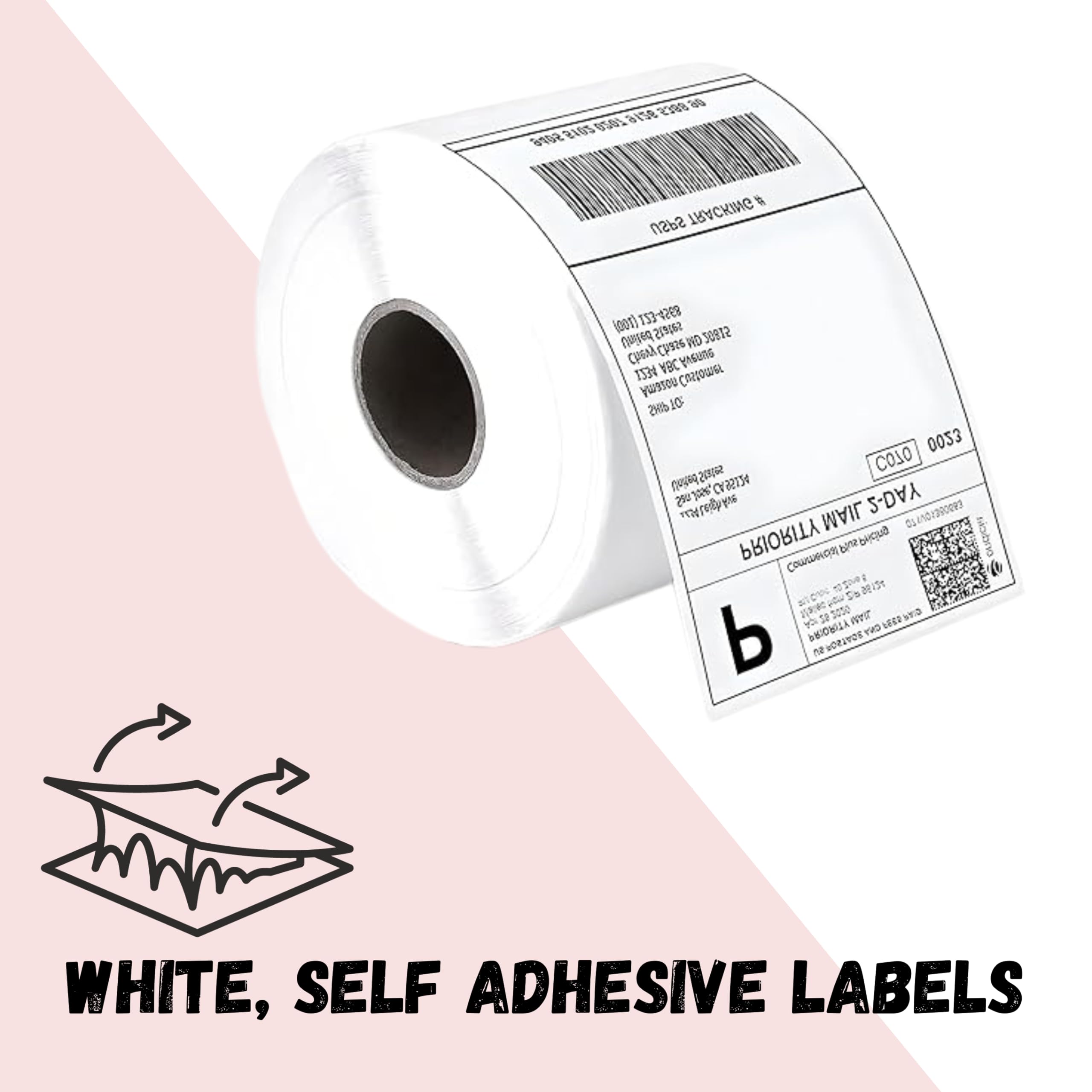 Deco Fleur Self-Adhesive Labels - 6x4 Inch Thermal Printer Labels | 500 Labels per Roll | White Papier 2