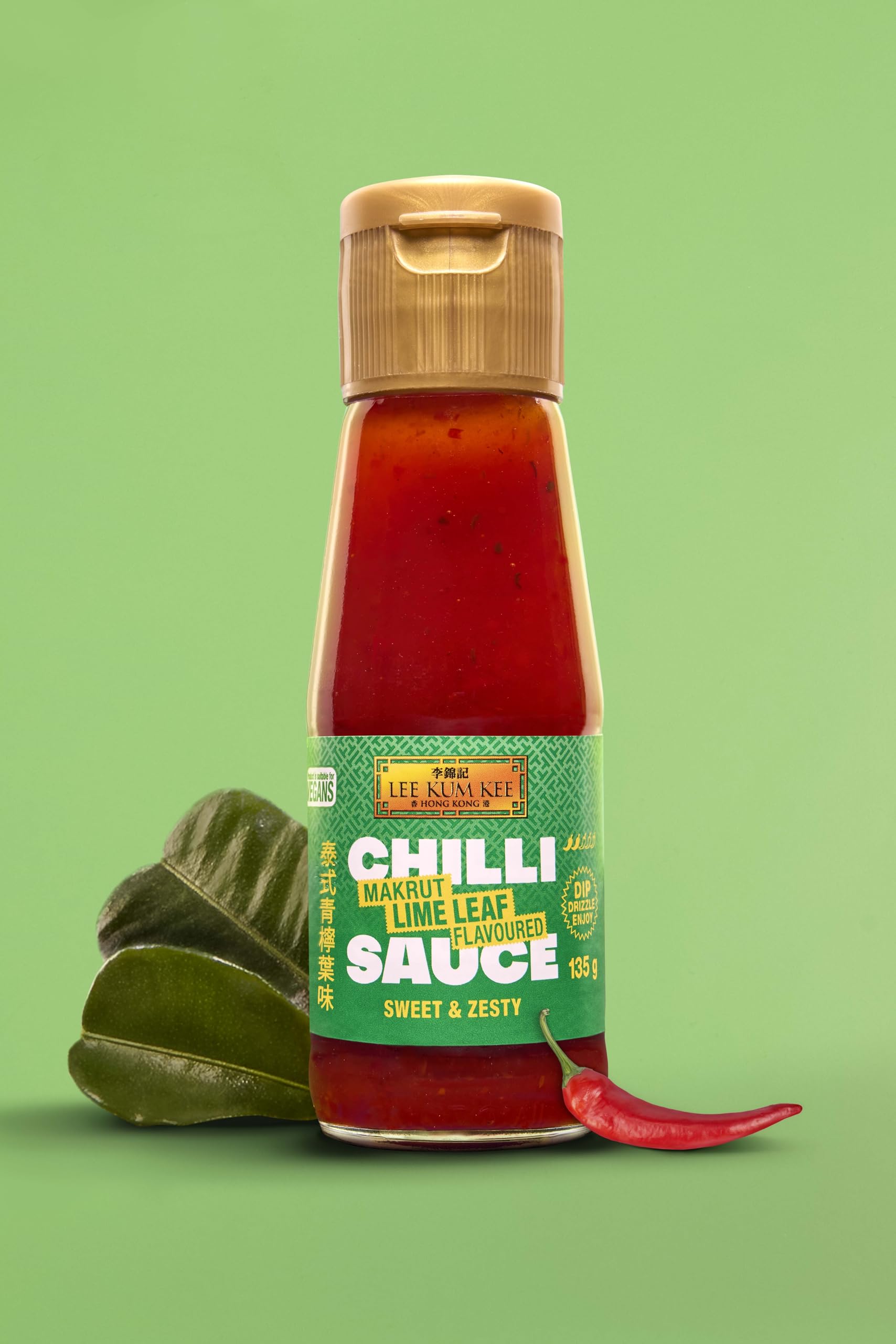 Lee Kum Kee Chilli Sauce Set – 3-Pack (Yuzu 140g, Sesame 135g, Makrut Lime Leaf 135g) 3