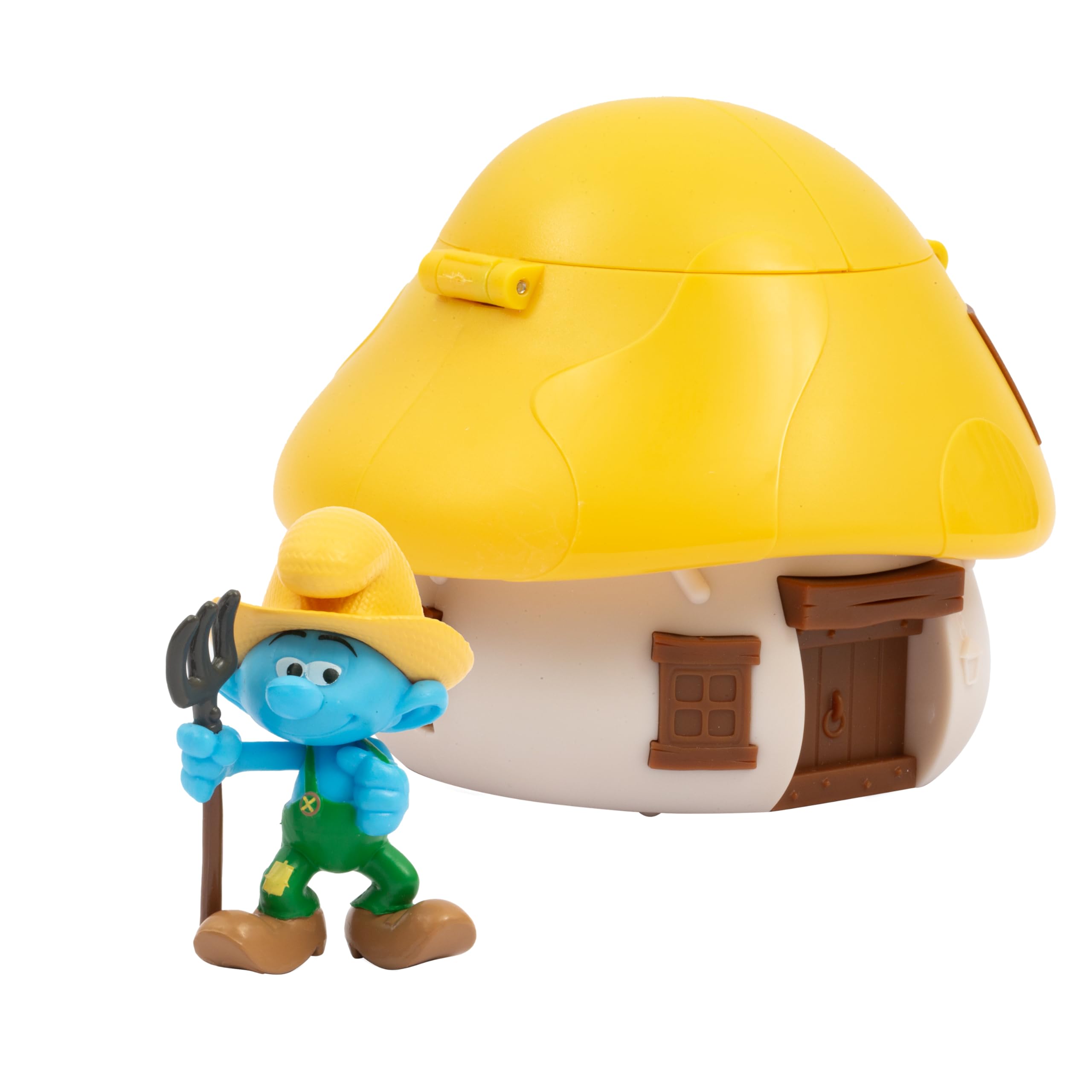 The Smurfs Farmer Smurf and Yellow Roof House Playset with Rechargeable Mechanism