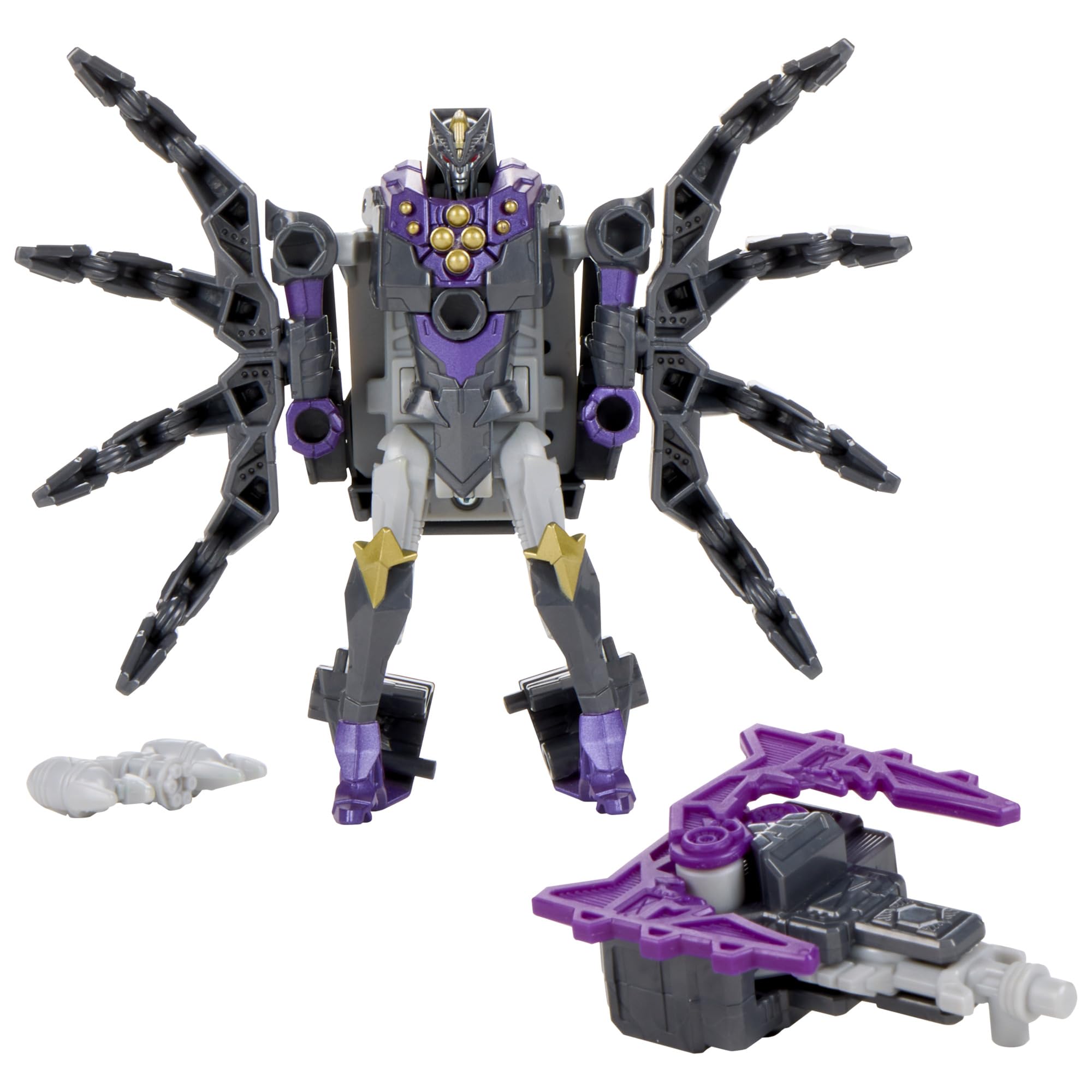 Transformers Airachnid Armored Cyber Changers Action Figure - 10-cm Robot to Spider | Hasbro