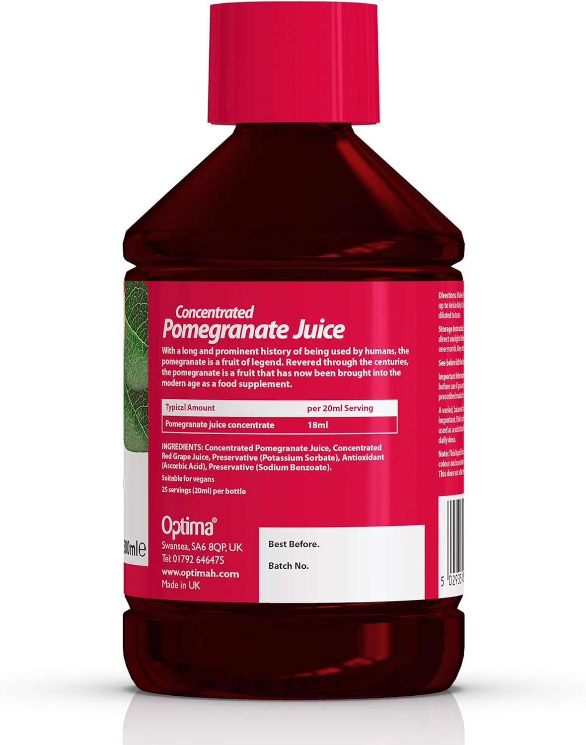 Optima Pomegranate Juice Concentrate 500ml - Vegan Liquid Food Supplement 3