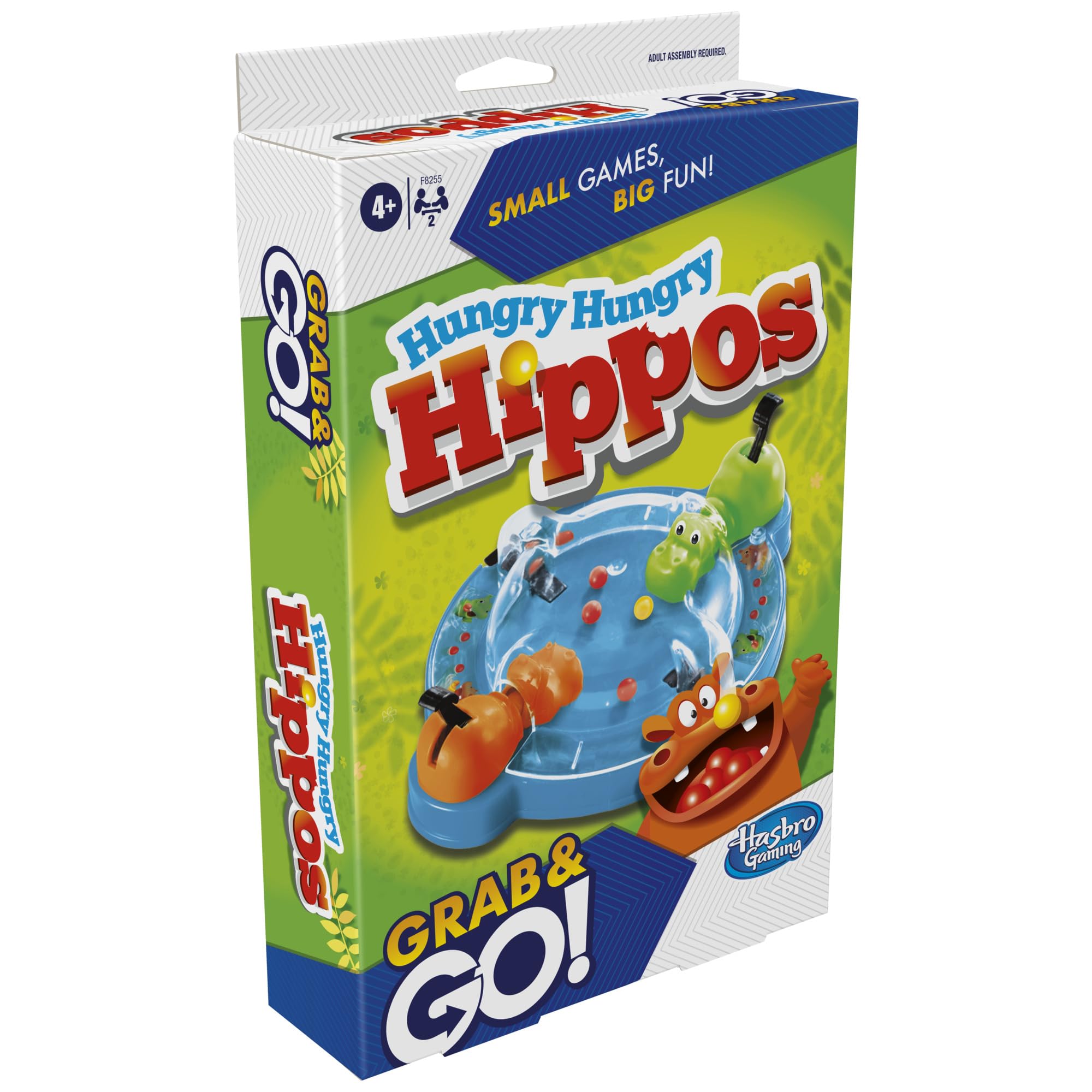 Hasbro Gaming Hungry Hungry Hippos Travel Game - Portable Marble Chomping Game for 2 Players Ages 4+
