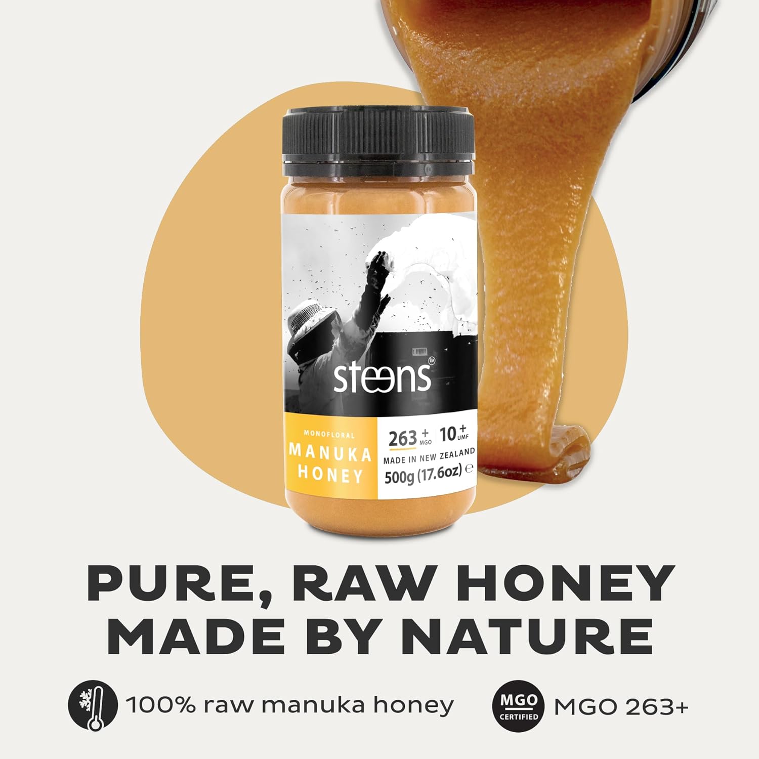 Steens Manuka Honey - Pure & Raw Active Manuka Honey (500g) 3