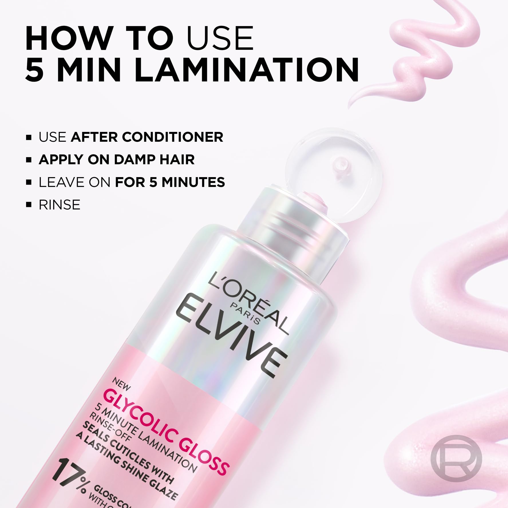 L'Oréal Paris Elvive Glycolic Gloss Rinse-Off 5 Minute Lamination Treatment (200ml) 4