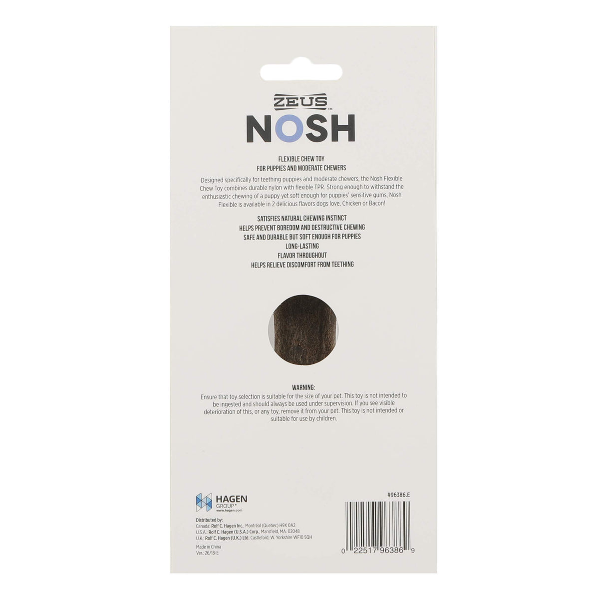 Zeus Nosh Flexible Chew Bone - Chicken Flavor, Small Size for Puppies & Moderate Chewers