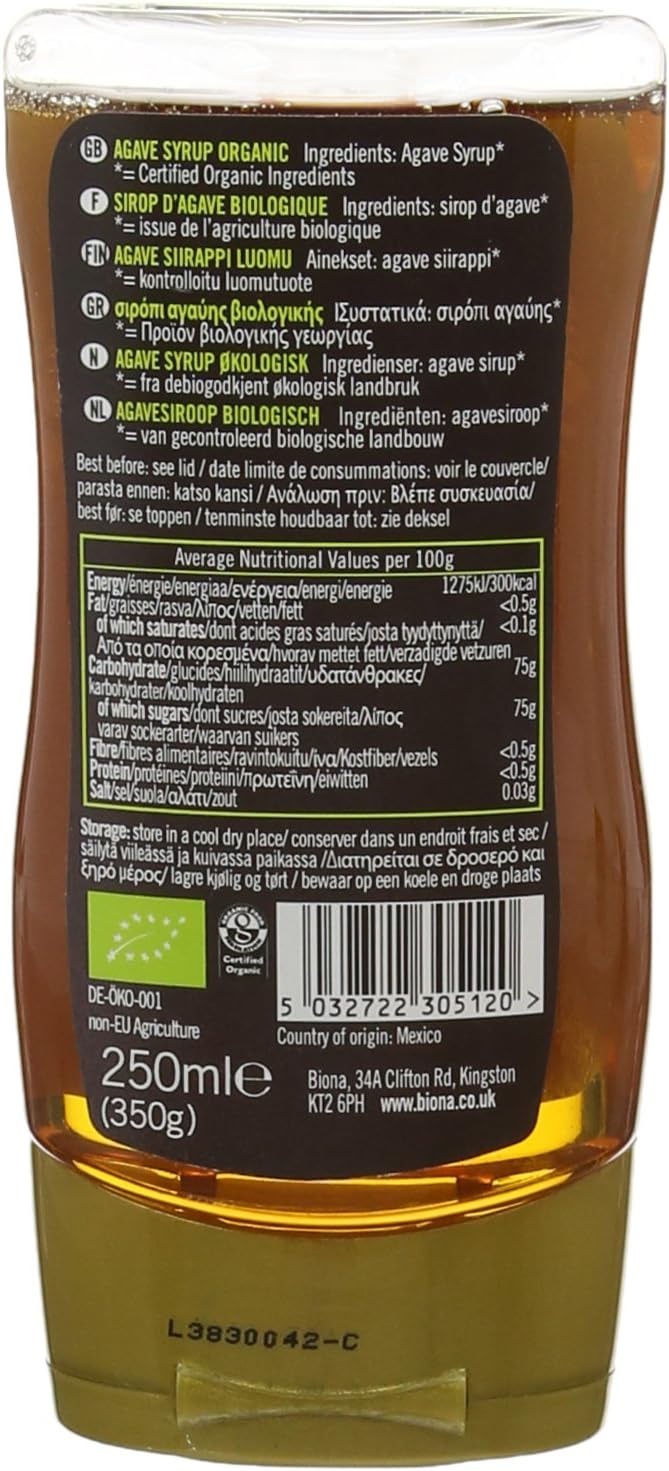 Biona Organic Agave Light Syrup, 250ml 3