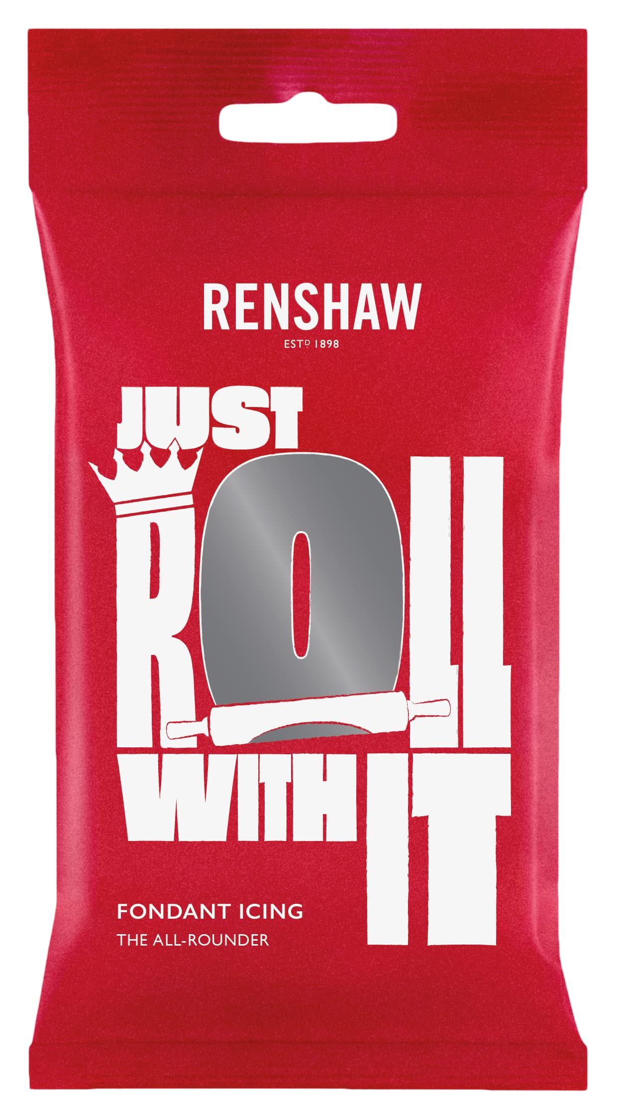 Renshaw Just Roll With It Ready to Roll Fondant Icing - Grey, 250 g