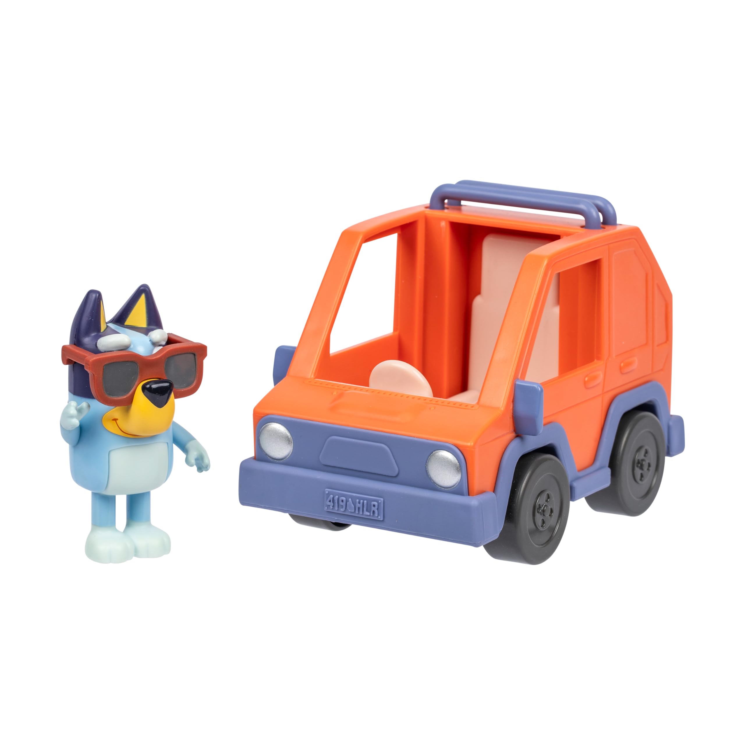 Bluey Hit the Road 4WD Vehicle Playset with Articulated Figure - Orange