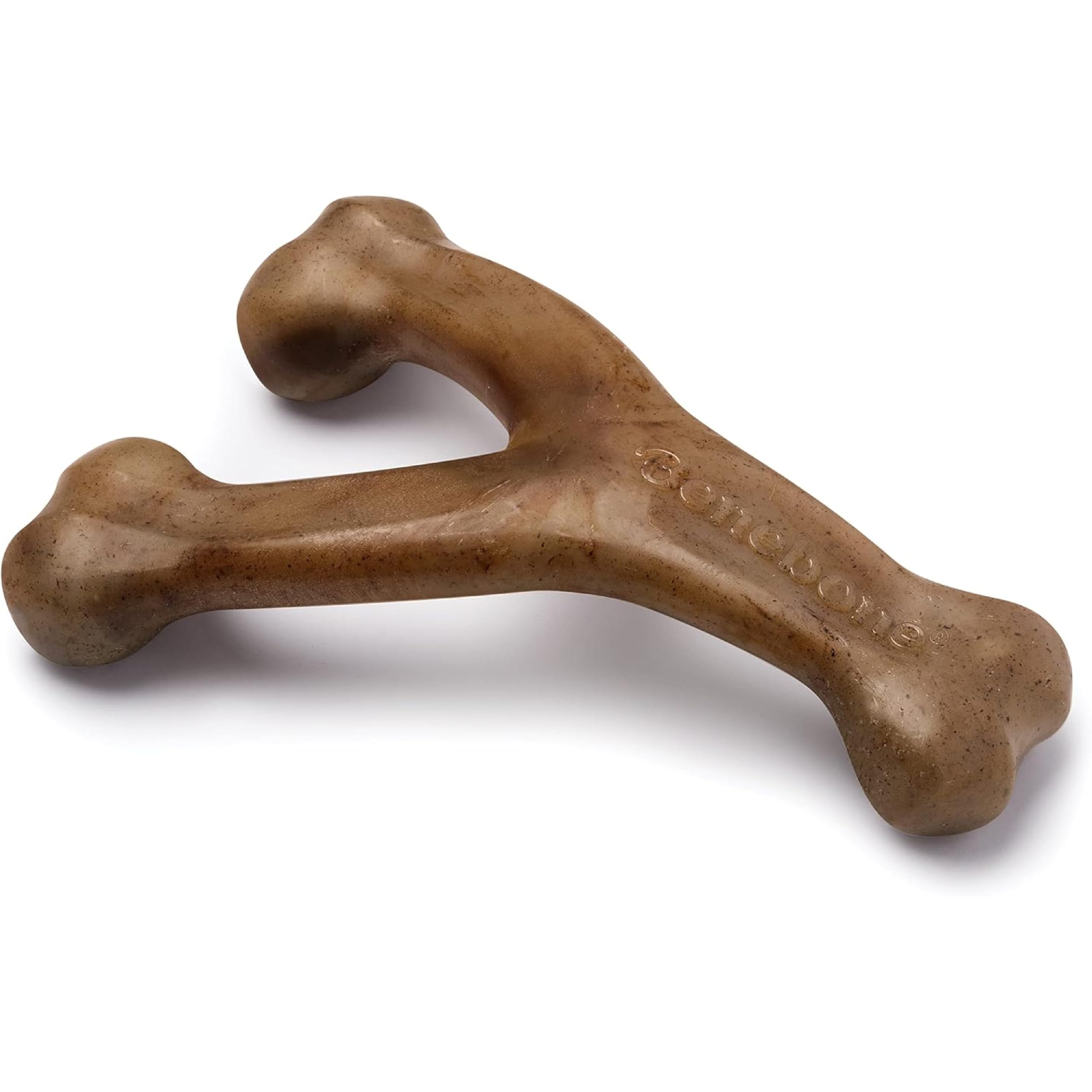 Benebone Indestructible Wishbone Dog Chew Toy - Real Bacon Flavor | Medium Dogs | Heavy Duty Nylon 1
