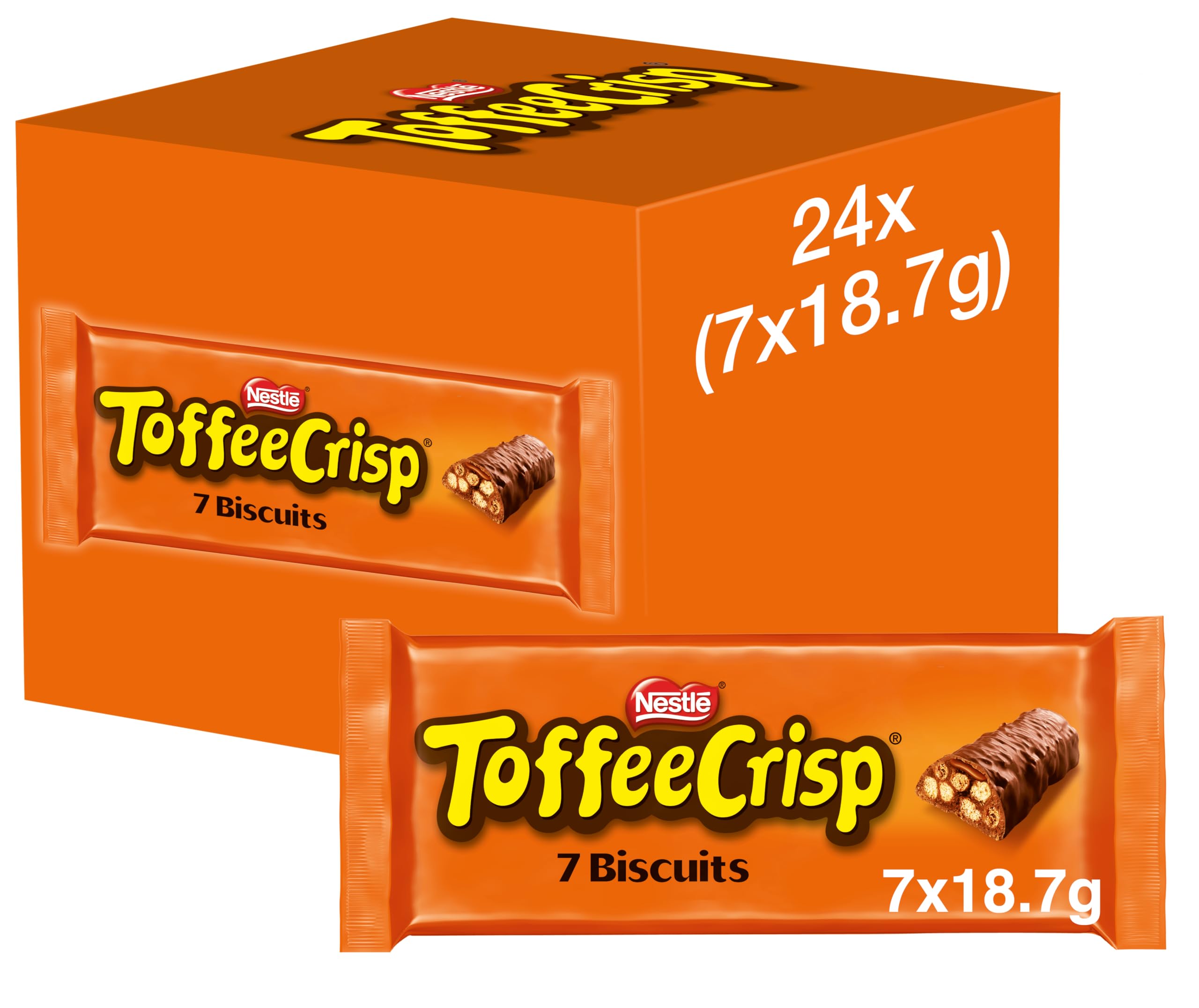 Toffee Crisp Chocolate Biscuit Bar Multipack (7 x 18.7g)