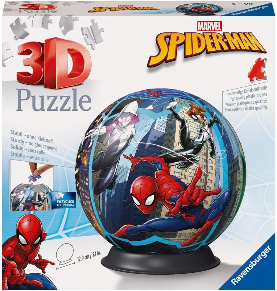 Ravensburger Marvel Spiderman 3D Jigsaw Puzzle - 72-Piece 3D Puzzle Ball for Kids 6 Years and Up 4