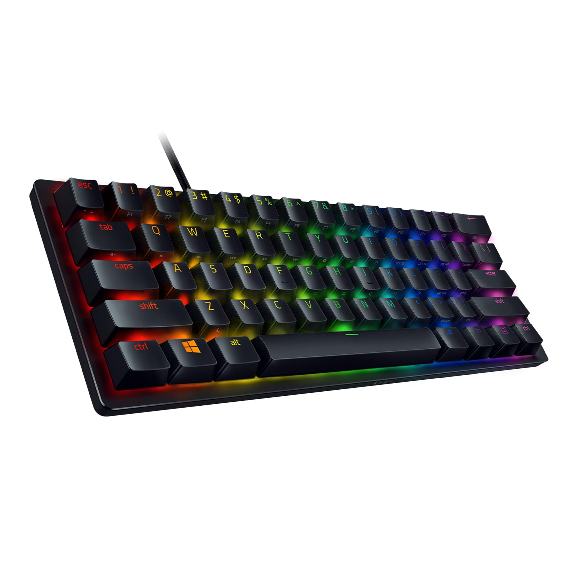 Razer Huntsman Mini - 60% Compact Gaming Keyboard with Purple Clicky Optical-Mechanical Switches, Doubleshot PBT Keycaps, Detachable USB-C Cable | UK Layout | Black 4