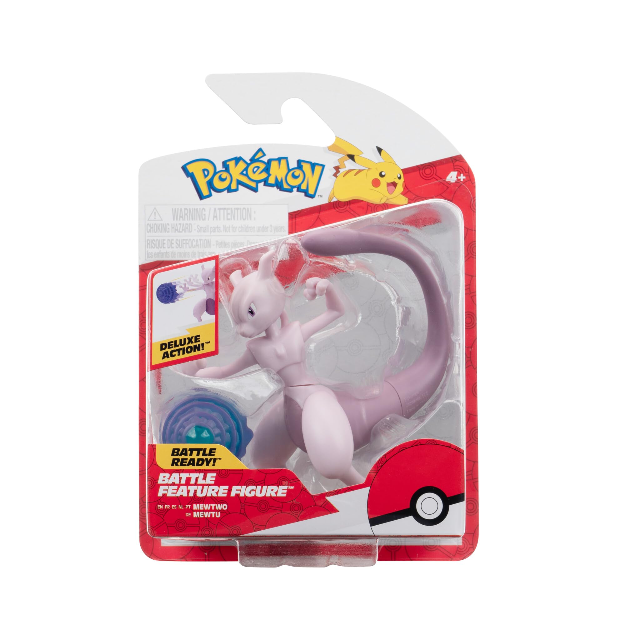 Pokémon Mewtwo Battle Feature Figure - 4.5-Inch Action Figure with Psychic Blast Launcher 6