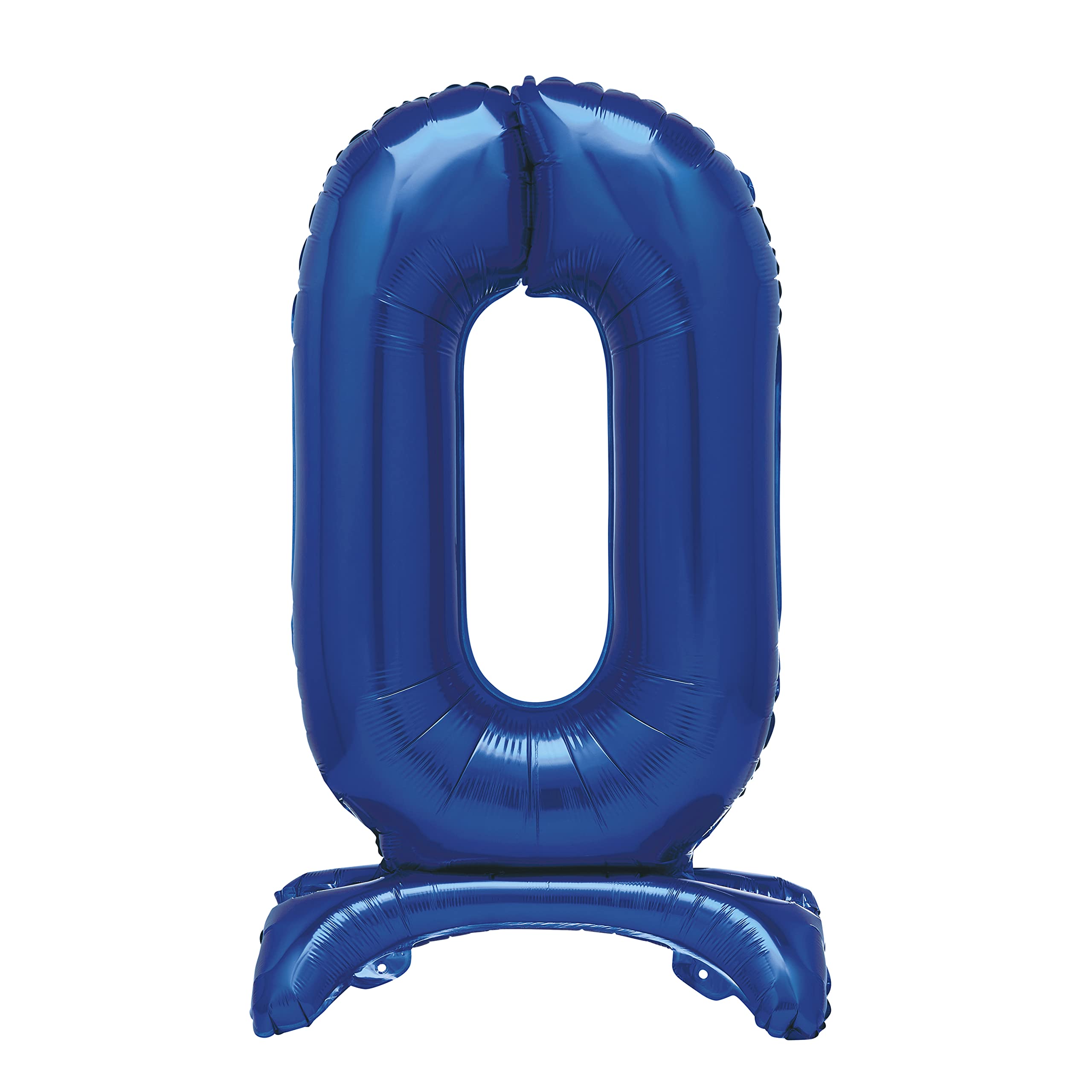 Unique Blue Standing Number 0 Foil Balloon 30" - Giant Air-Fill Party Decoration
