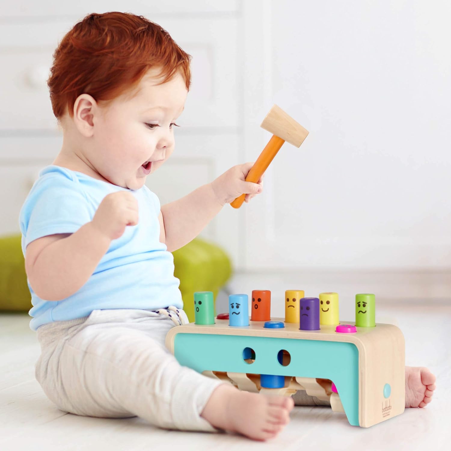 Battat Wooden Pounding Bench Toy - Hammering Pegs Playset for Toddlers 12 Months+ 3