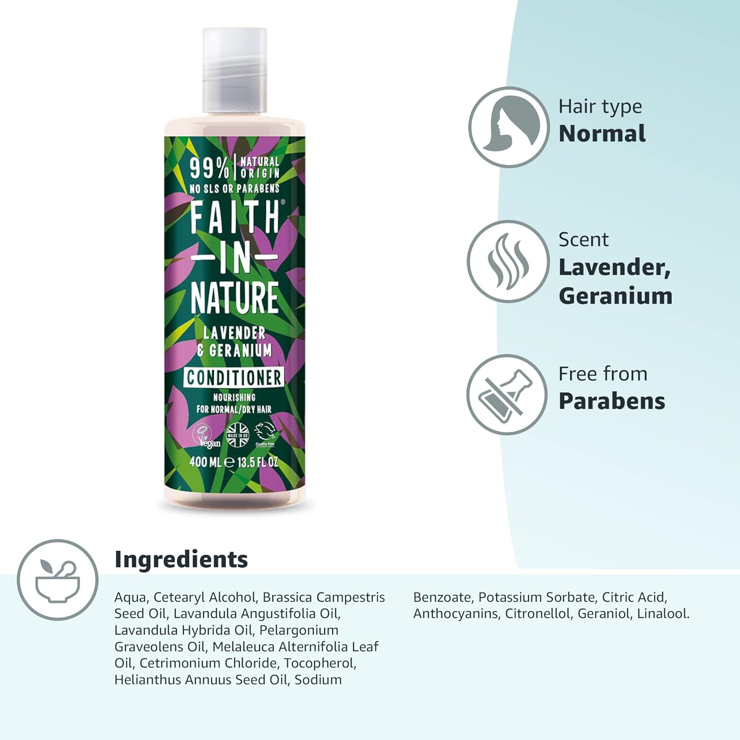 Faith In Nature - Lavender & Geranium Conditioner (400 ml) 4