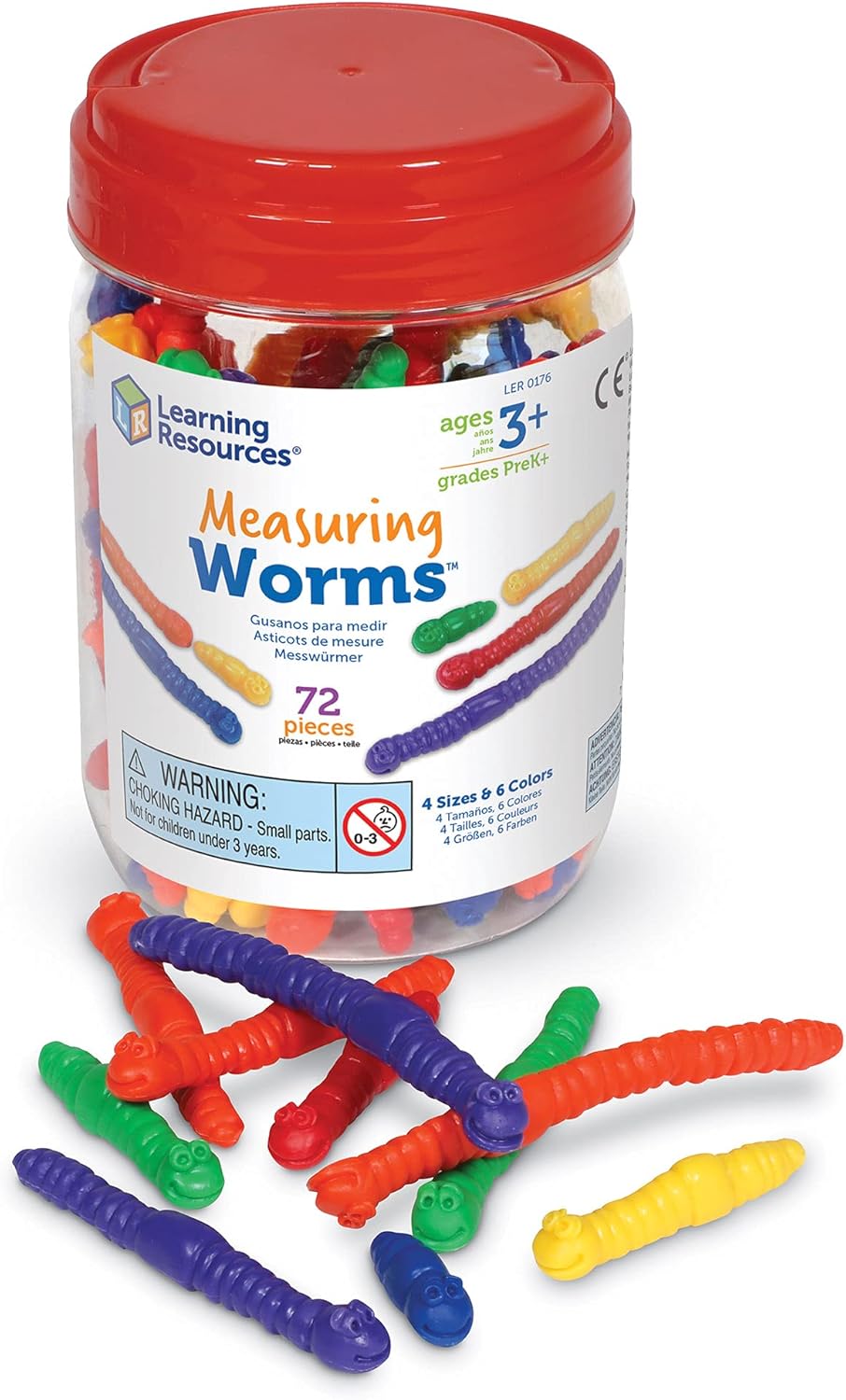 Learning Resources Measuring Worms - Educational Counting & Sorting Playset for Ages 3+ 4