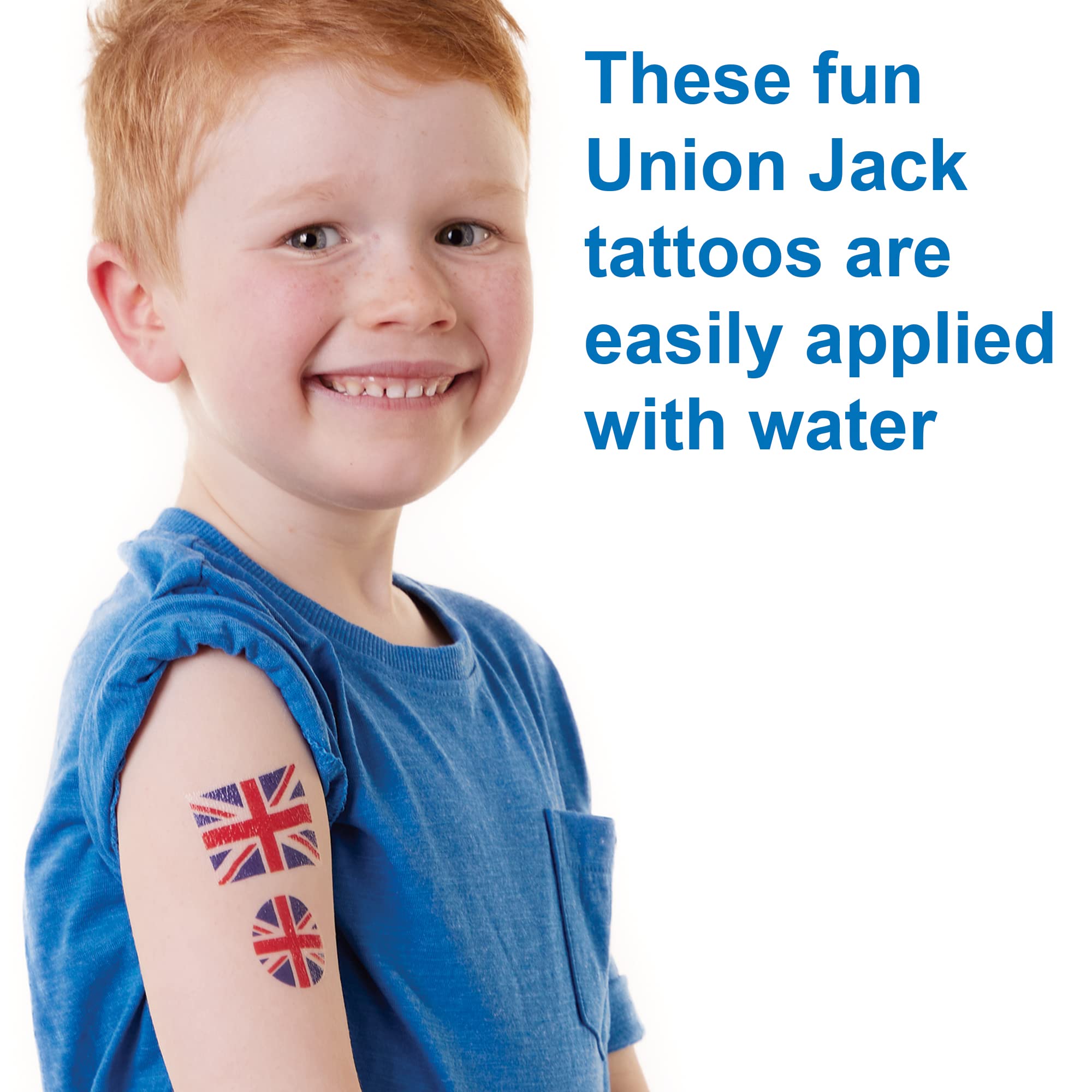 Baker Ross PJ153 Temporary Kids Union Jack Tattoos - Pack of 60 3