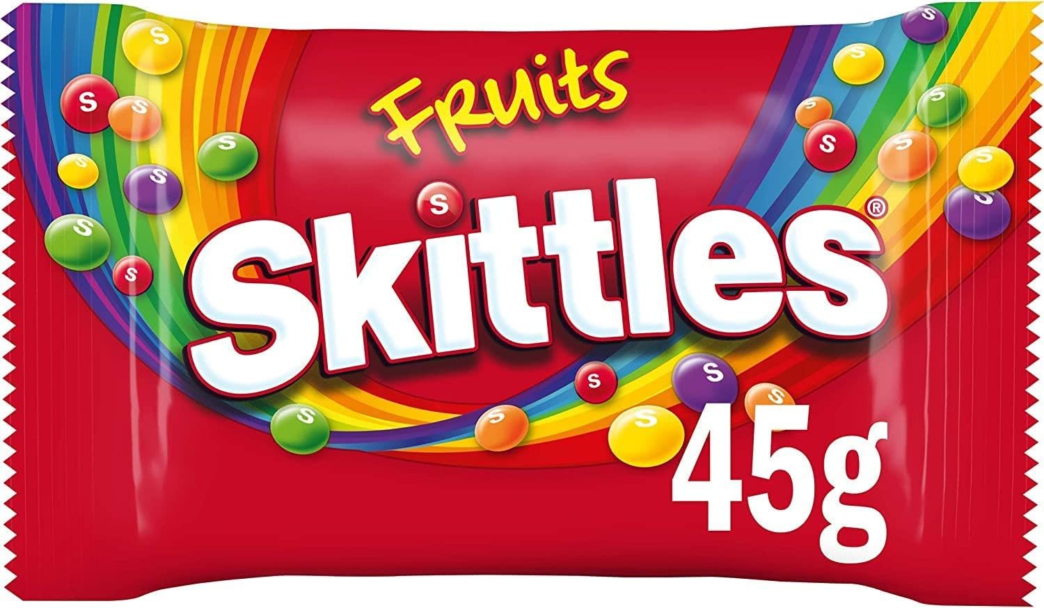 Skittles Vegan Sweets, 36 x 45g Packs, Fruit Flavoured Chewy Sweets with Crisp Shell, Bulk Box 5